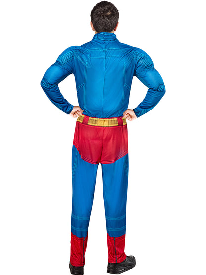 Rubies Superman Deluxe Kostüm für Erwachsene mit gepolstertem Jumpsuit und Umhang – Verpackung