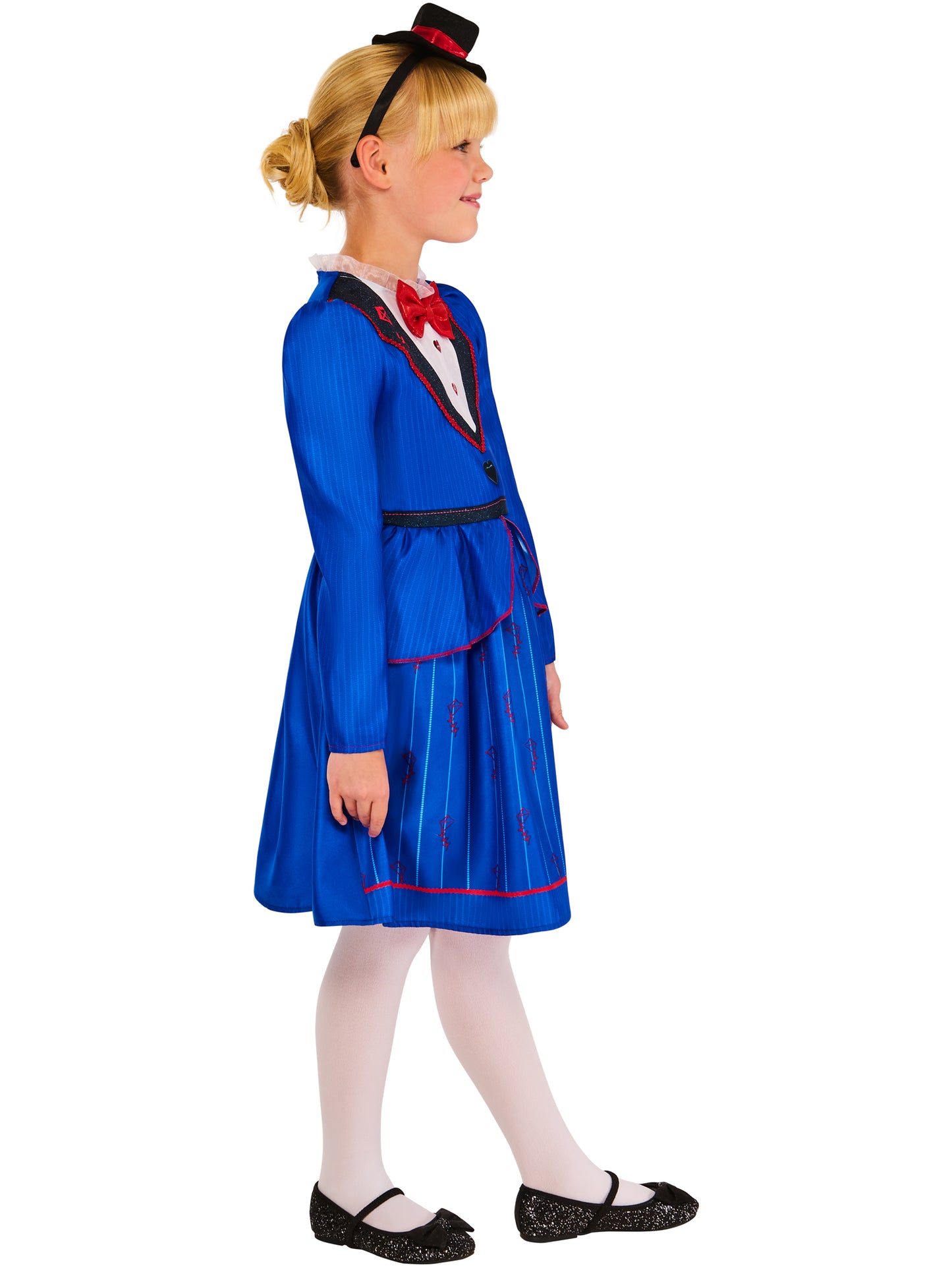 Rubies Magical Nanny Kinderkostüm für Mädchen mit Kleid und Hut am Haarreif – Seitenansicht