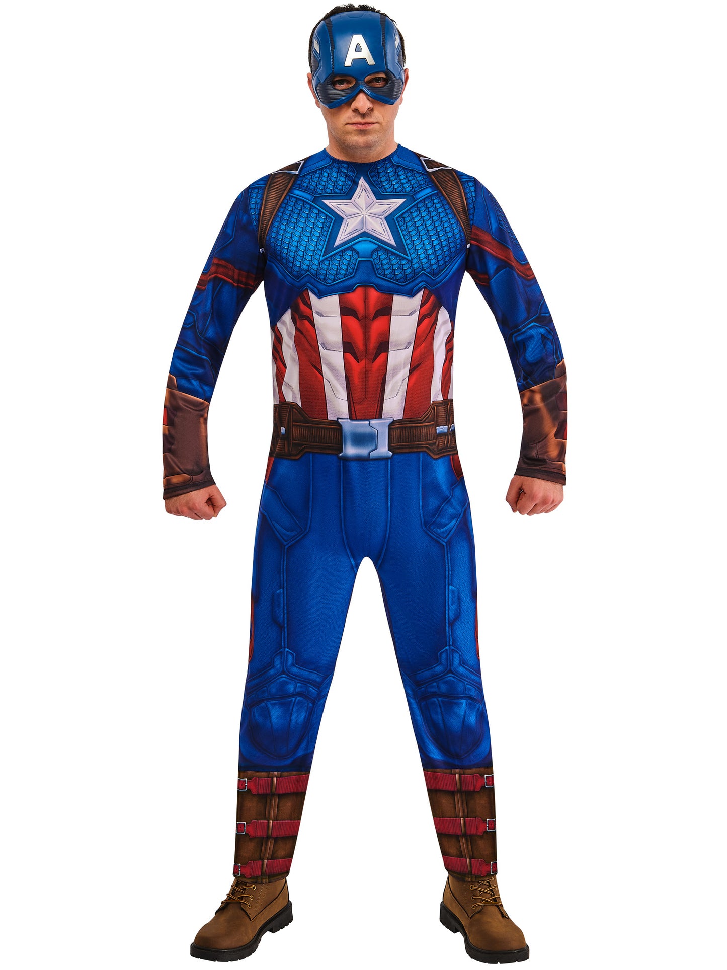 Rubies Captain America Kostüm für Herren mit Overall und Maske – Produktansicht