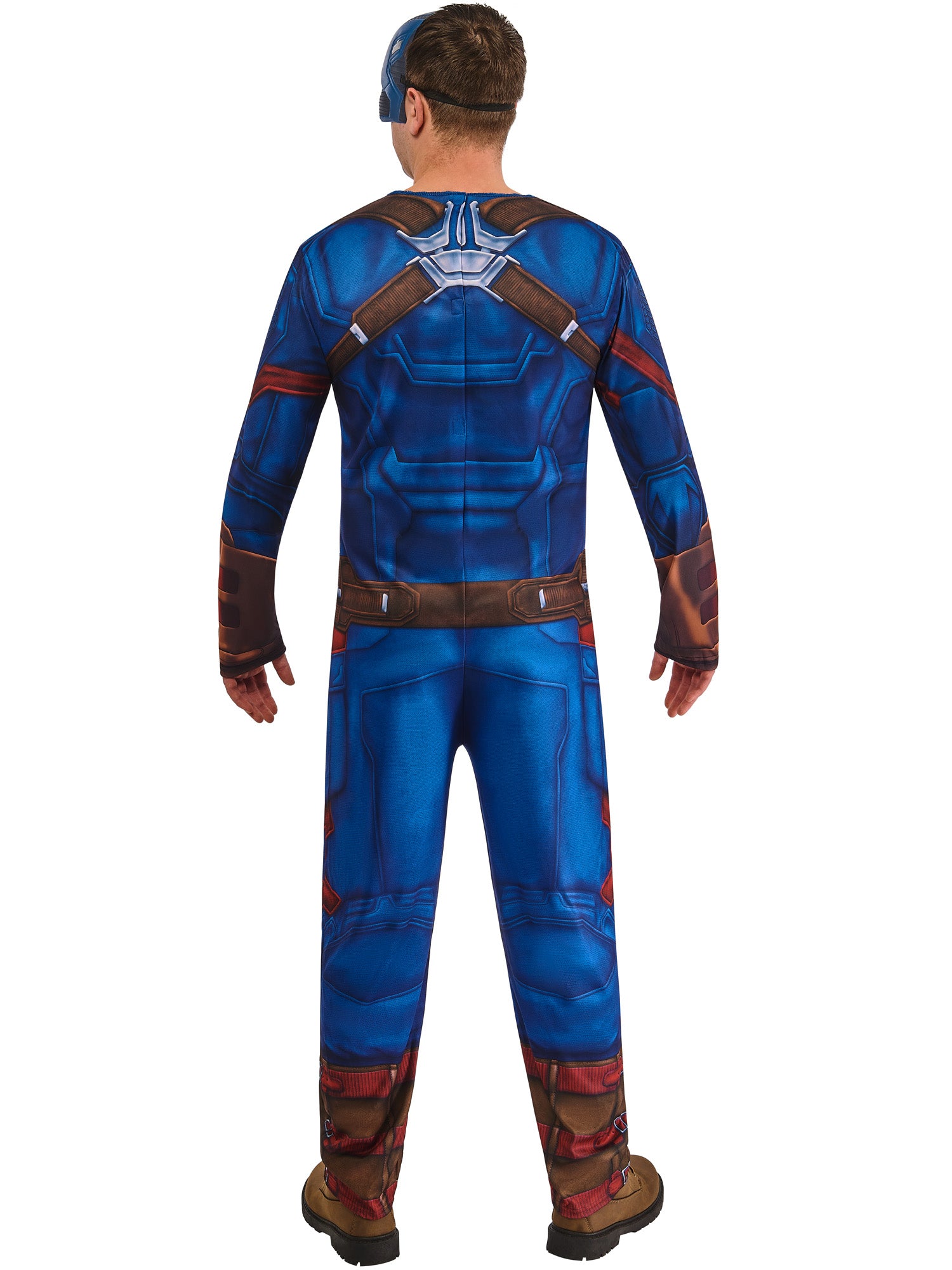 Rubies Captain America Kostüm für Herren mit Overall und Maske – Detailansicht