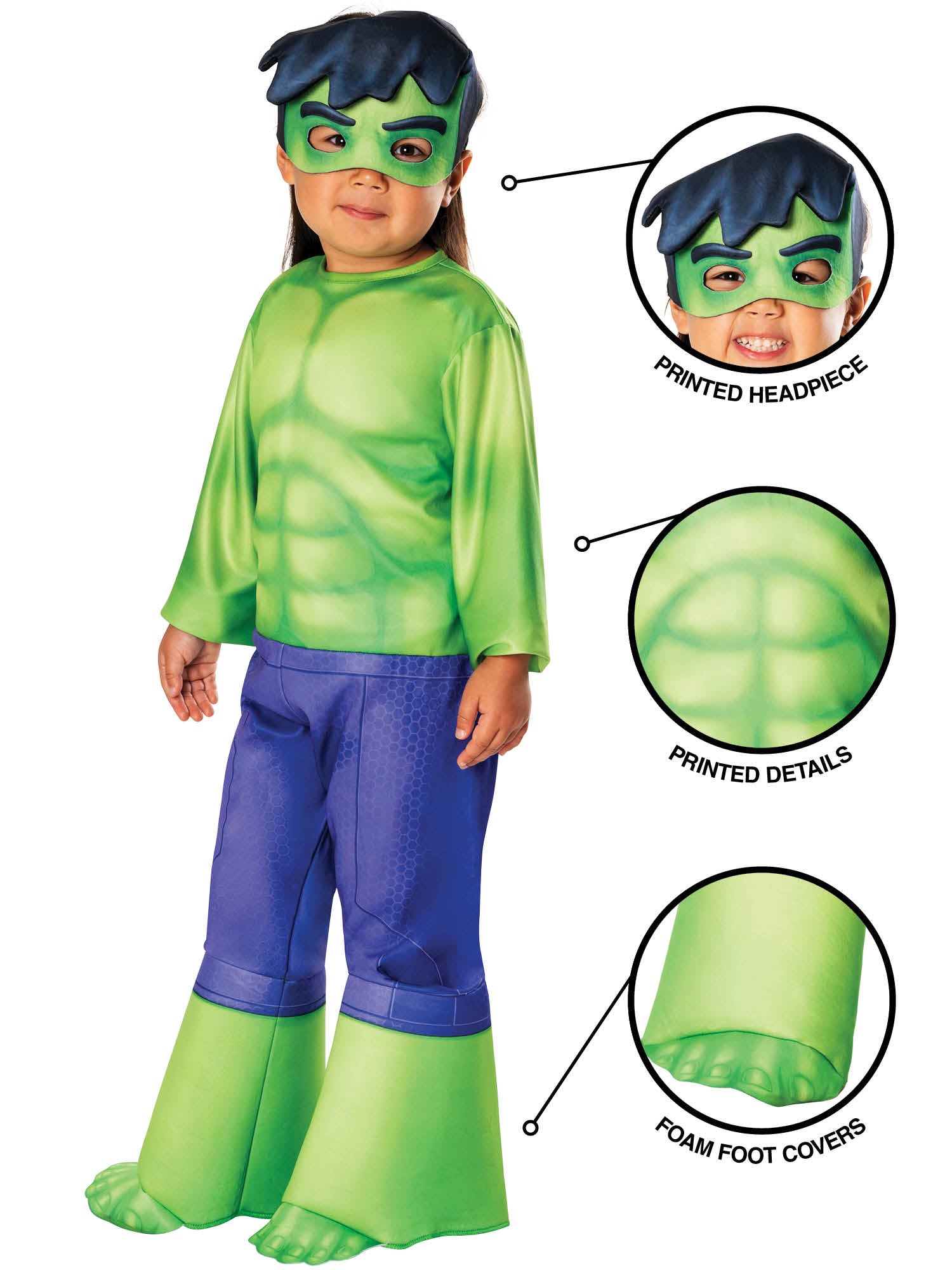 Rubies Hulk Kinderkostüm für Fasnacht und Halloween – Seitenansicht