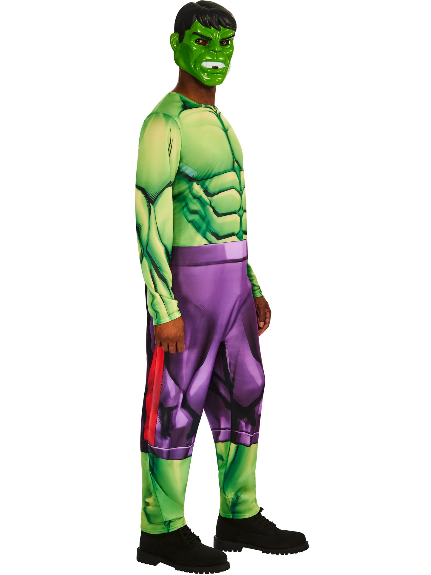 Rubies Hulk Kostüm für Erwachsene mit Overall und Maske – Seitenansicht