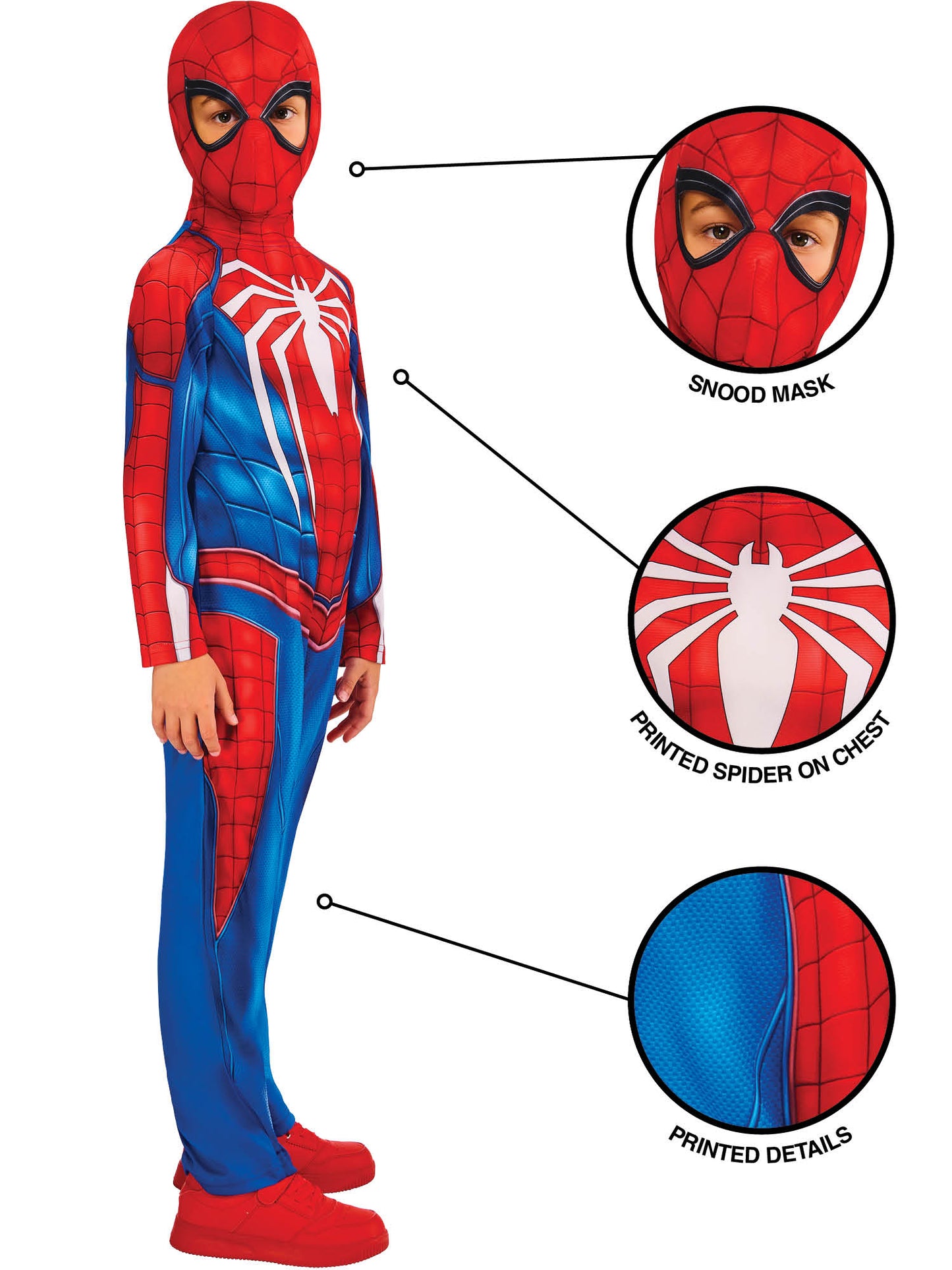 Spider-Man Gamerverse Kinderkostüm für Jungen von Rubies – Seitenansicht