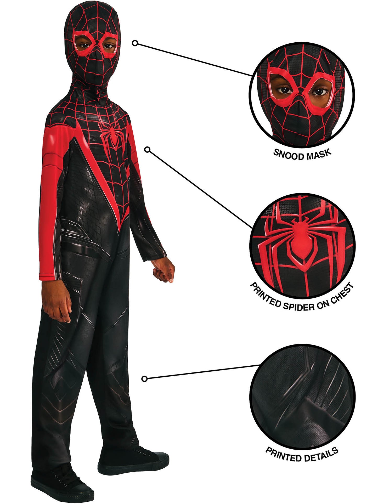 Rubies Marvel Miles Morales Gamerverse Kinderkostüm für Jungen – Seitenansicht
