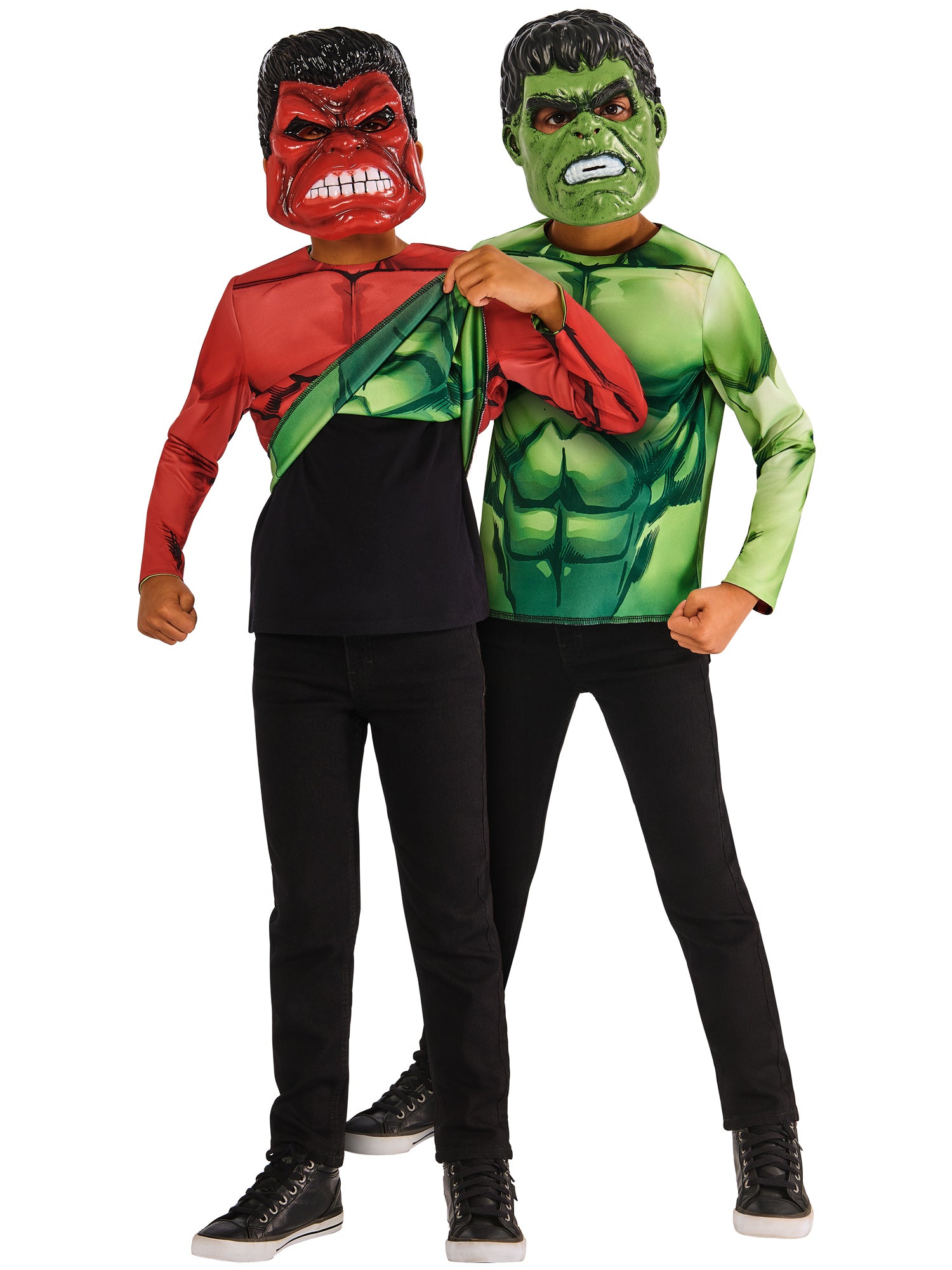 Rubies Marvel Hulk Red Hulk Wendekostüm für Kinder mit zwei Masken – Produktansicht