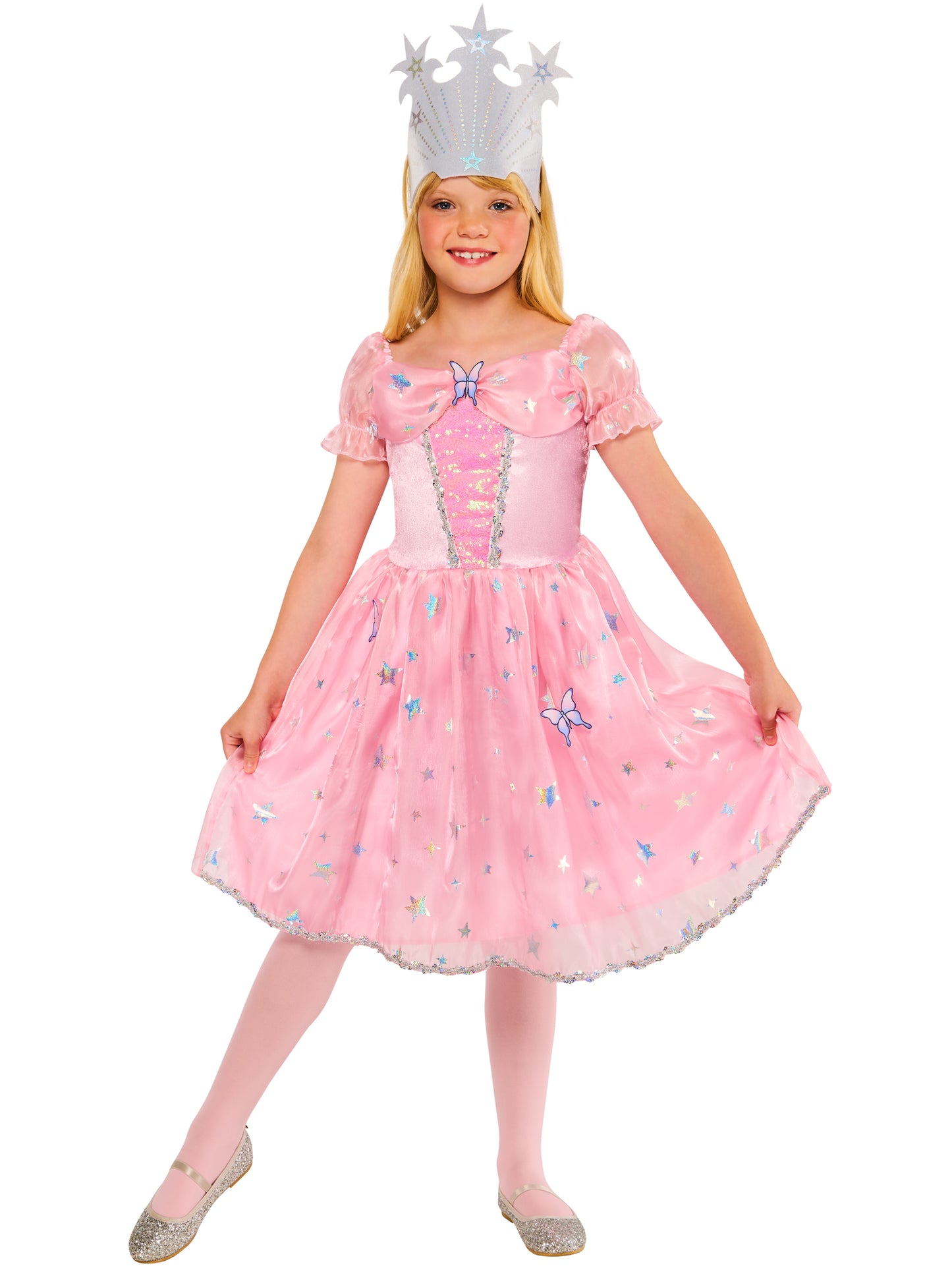 Rubies Glinda Kinderkostüm für Mädchen mit Kleid und Headpiece – Produktansicht