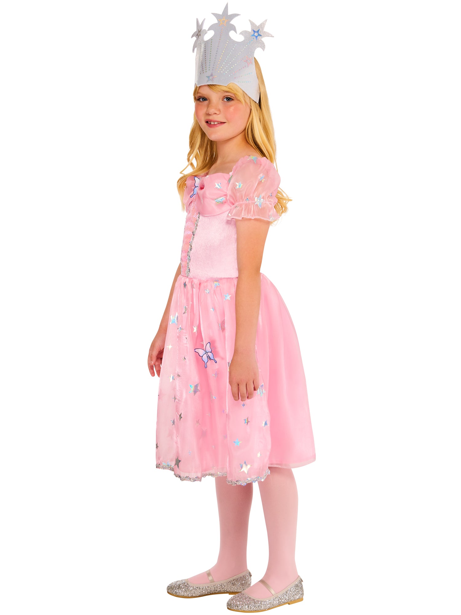 Rubies Glinda Kinderkostüm für Mädchen mit Kleid und Headpiece – Rückansicht