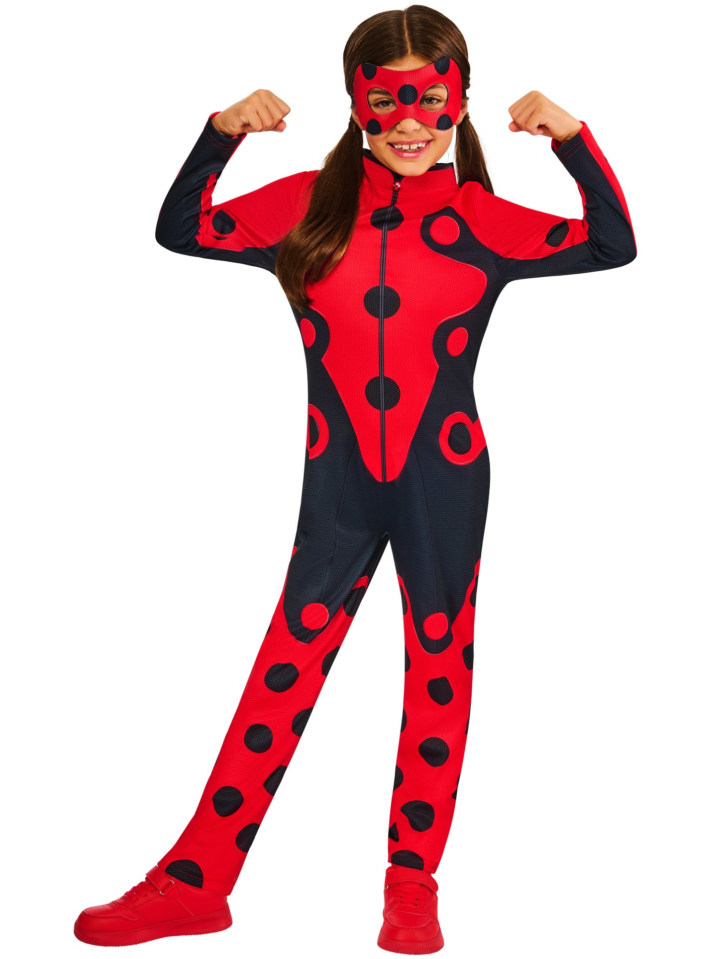 Rubies Miraculous Ladybug Kinderkostüm für Mädchen mit Overall und Augenmaske – Verpackung