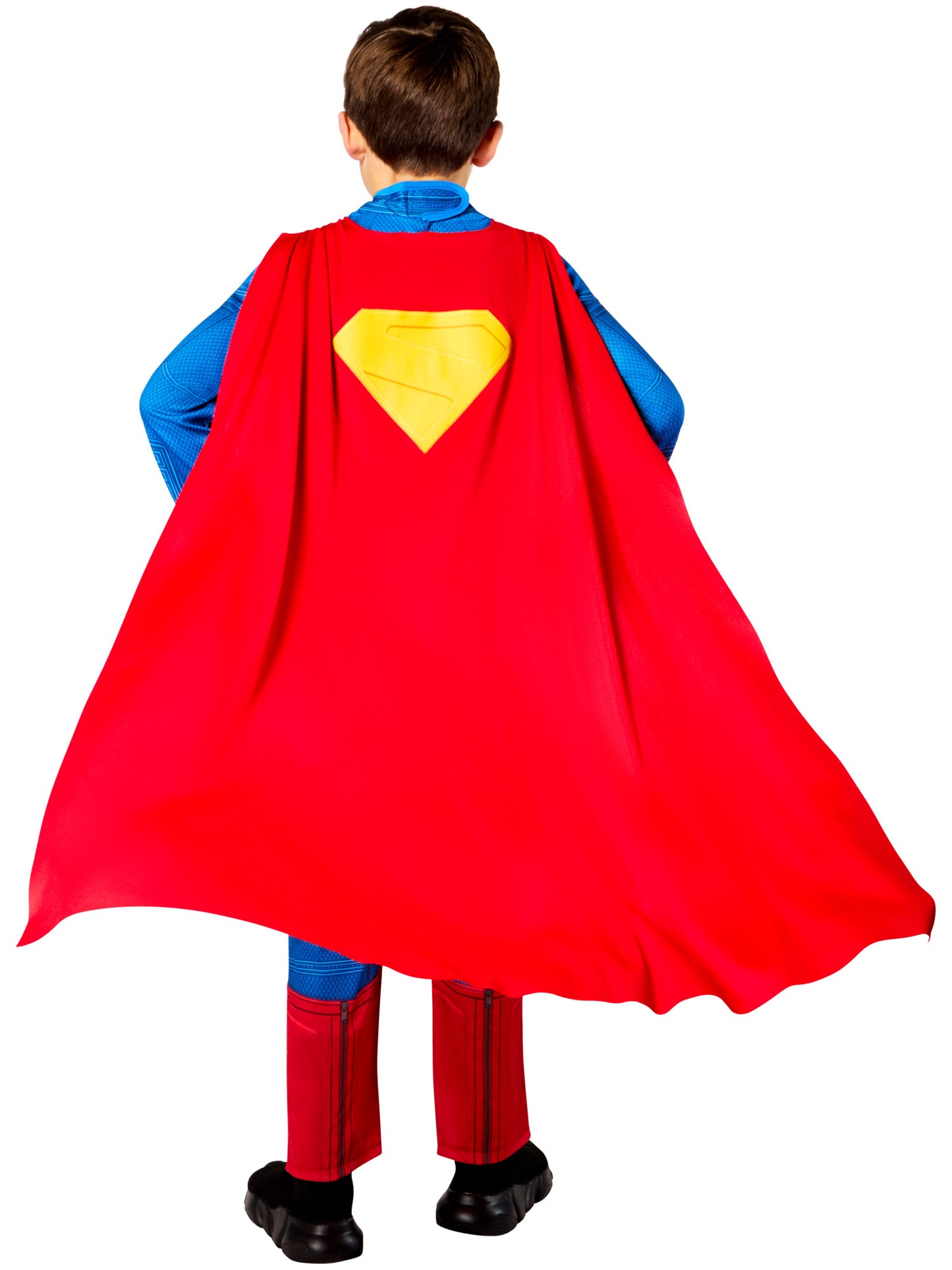 Superman Kinderkostüm von Rubies für Jungen mit Overall und Umhang – Detailansicht