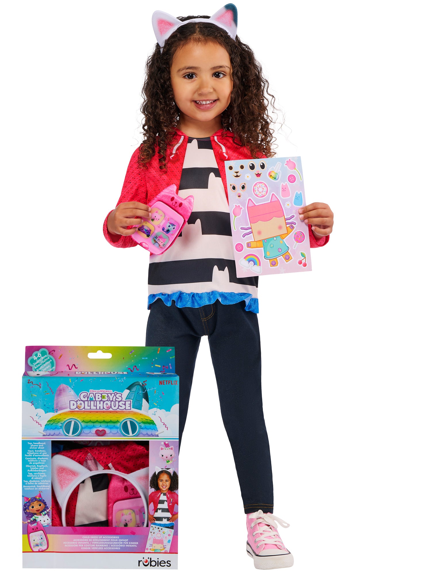 Rubies Gabby's Dollhouse Kinderkostüm Box Set mit Gabby-Motiv – Produktansicht
