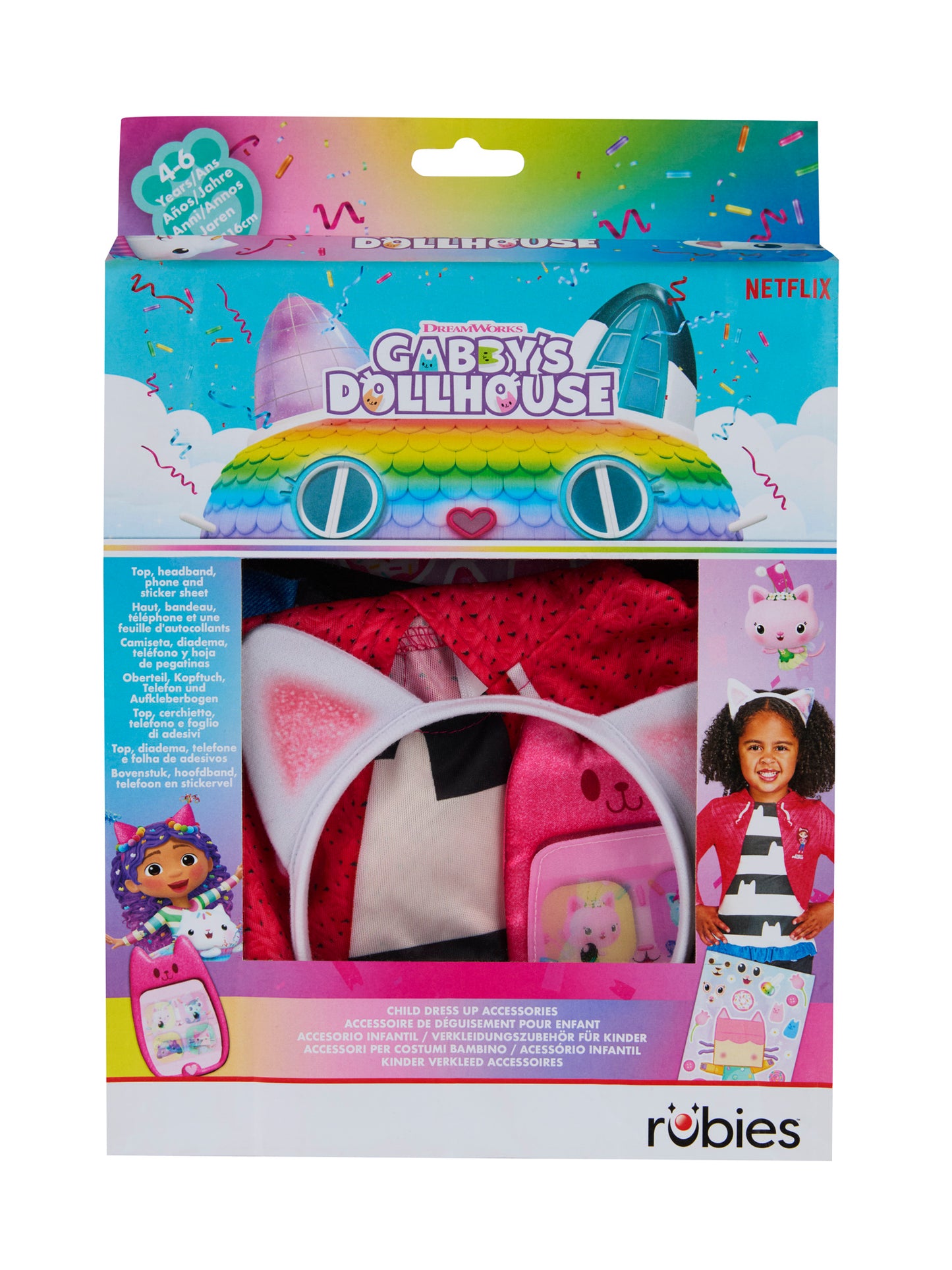 Rubies Gabby's Dollhouse Kinderkostüm Box Set mit Gabby-Motiv – Detailansicht