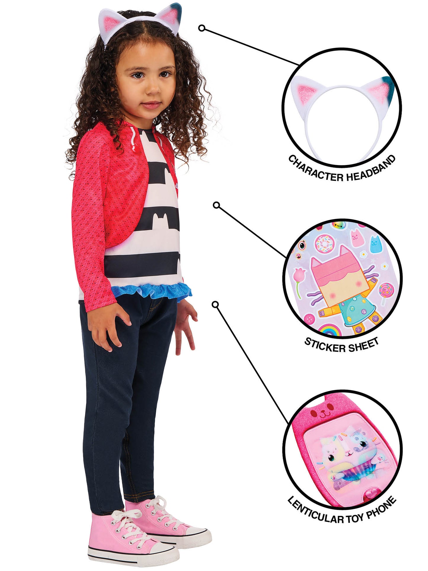 Rubies Gabby's Dollhouse Kinderkostüm Box Set mit Gabby-Motiv – Seitenansicht