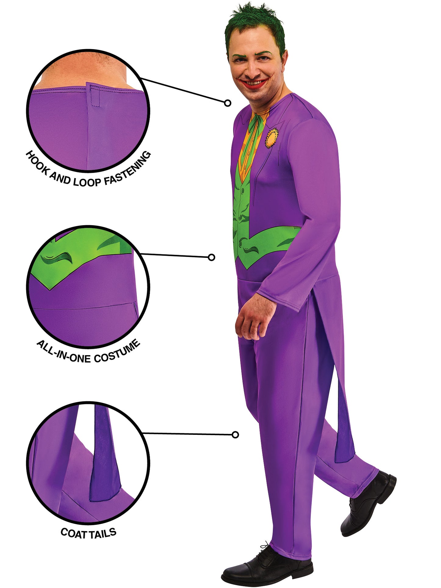 Rubies The Joker Kostüm für Herren DC Comics – Rückansicht