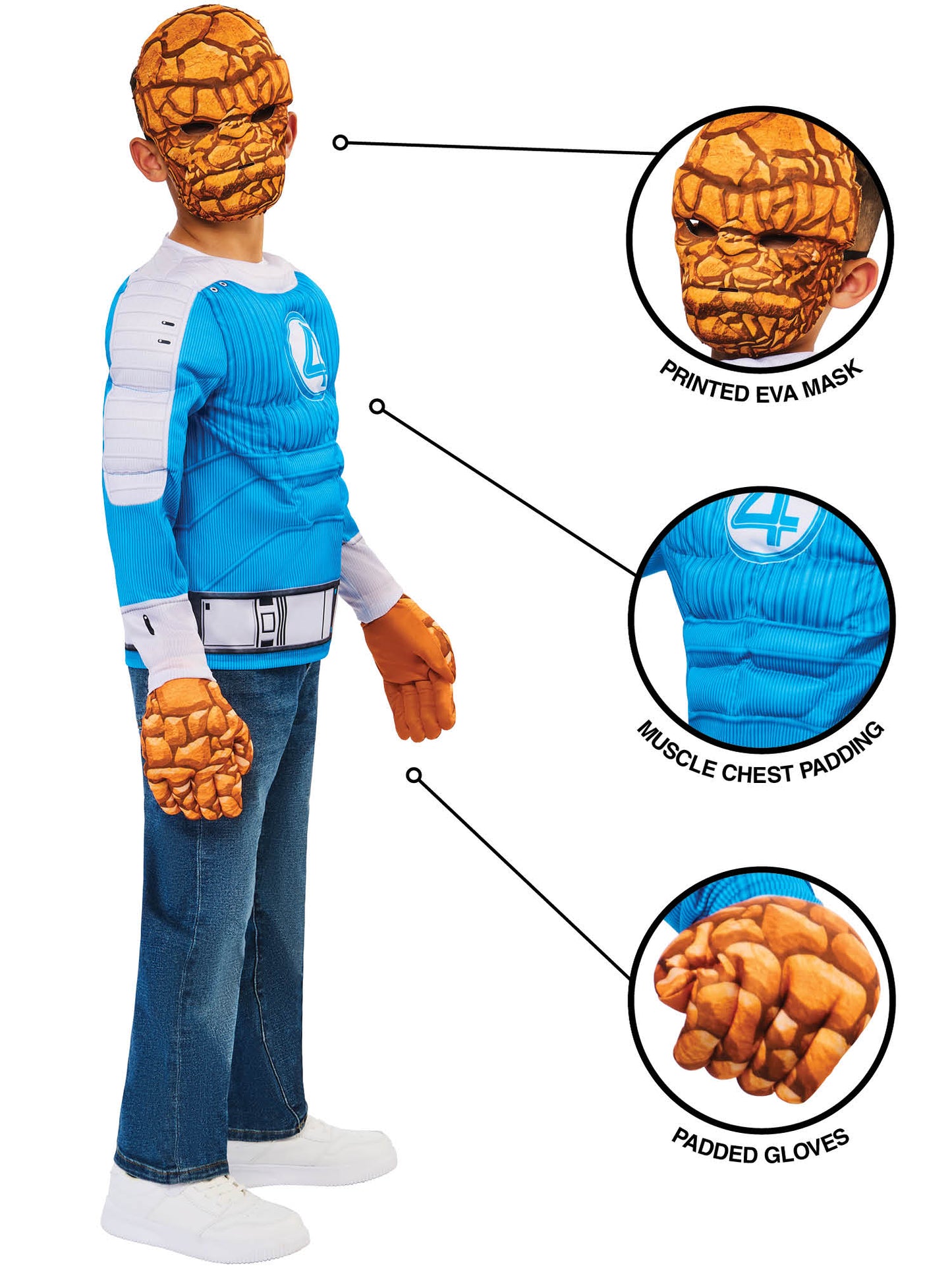 Rubies The Thing Deluxe Kinderkostüm Marvel Fantastic Four – Seitenansicht