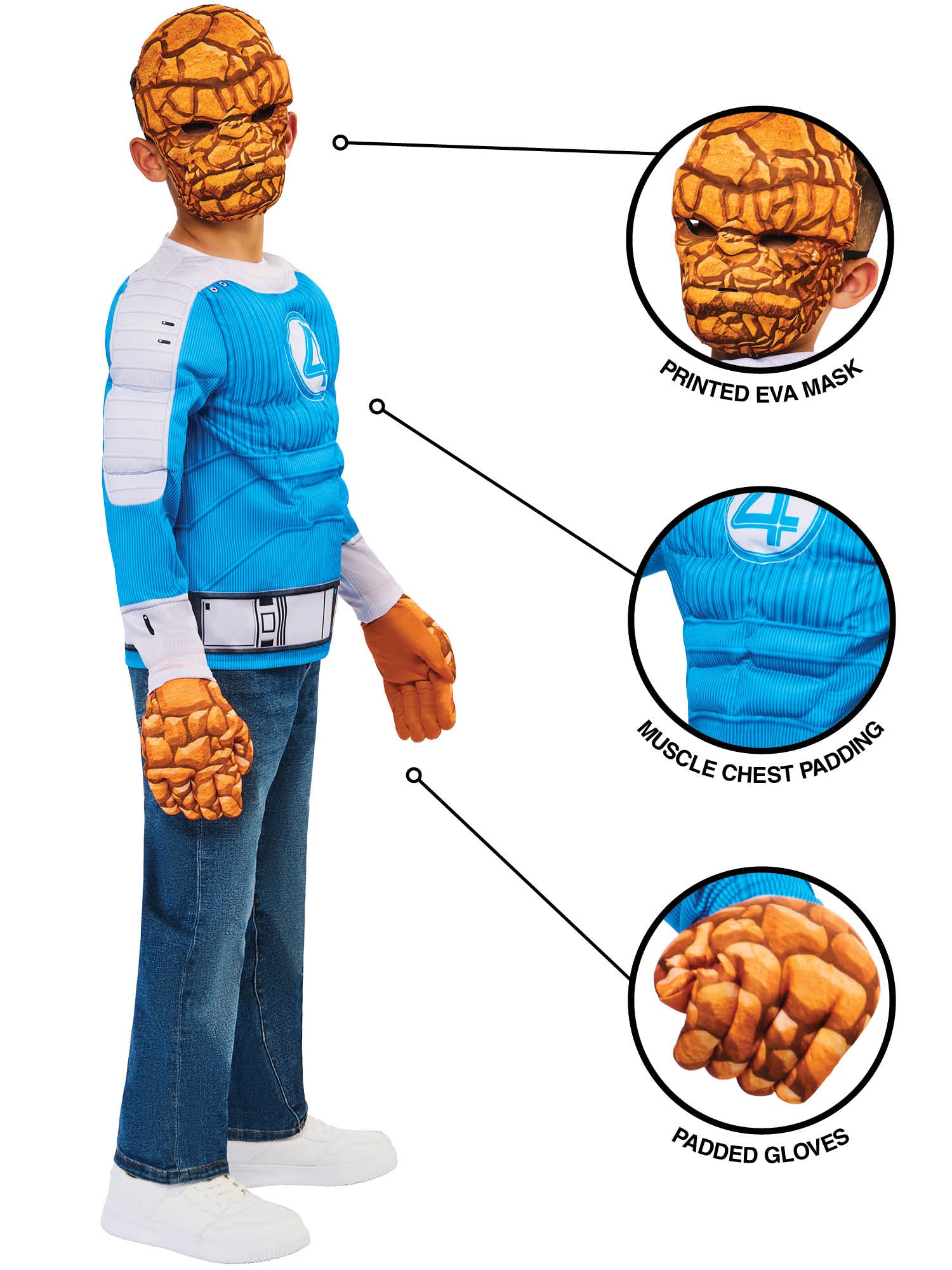Rubies The Thing Deluxe Kinderkostüm Marvel Fantastic Four – Seitenansicht