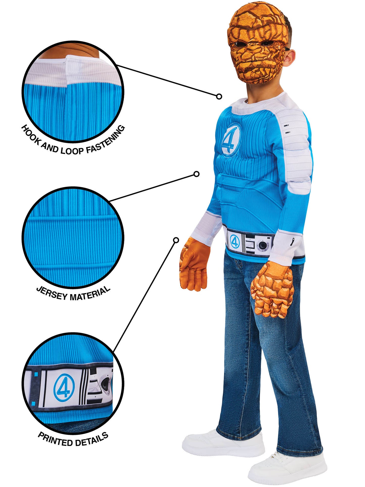 Rubies The Thing Deluxe Kinderkostüm Marvel Fantastic Four – Rückansicht