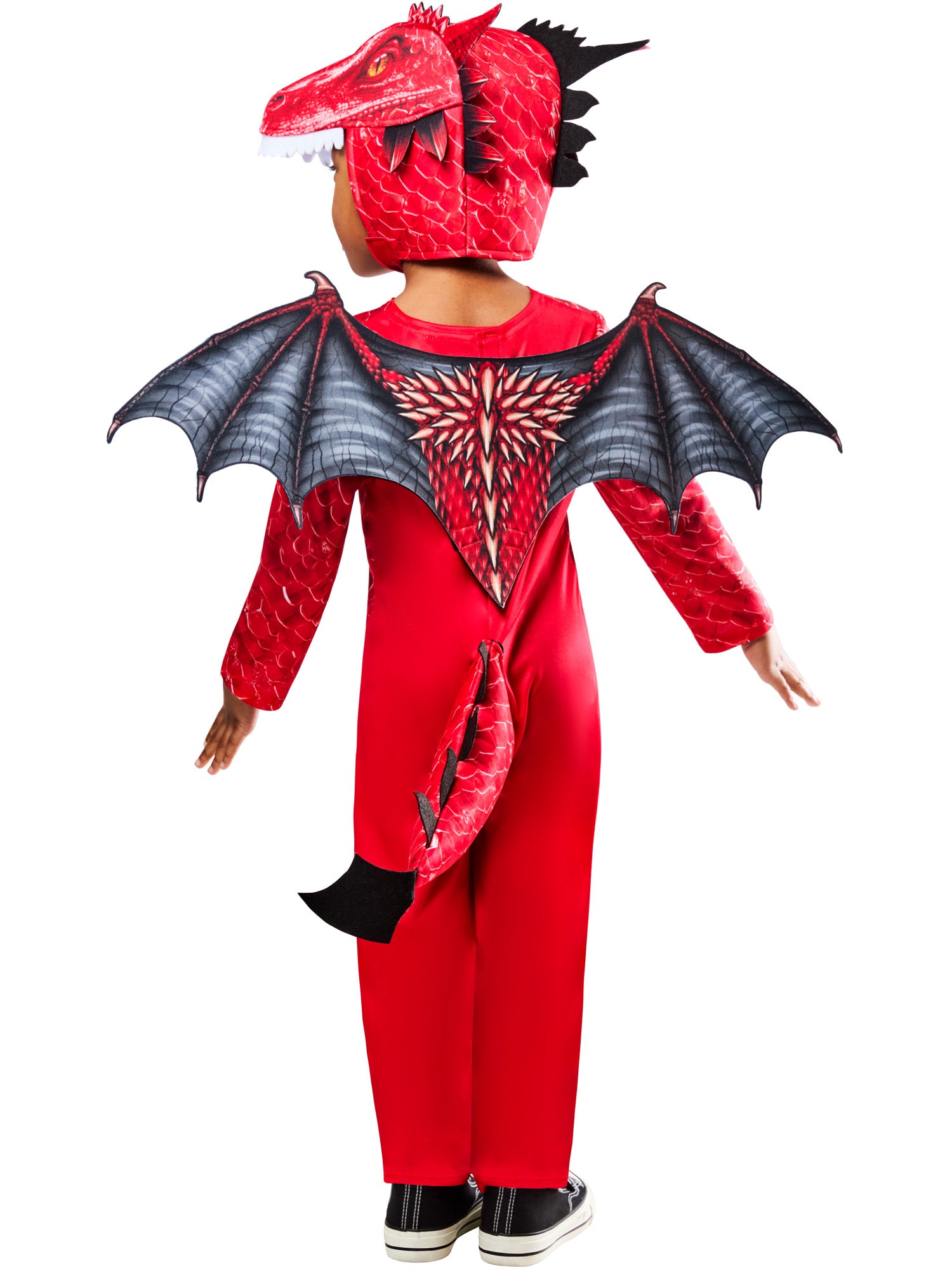 Rubies Red Dragon Kinderkostüm für Jungen – Drachenkostüm mit Overall und Flügeln – Detailansicht