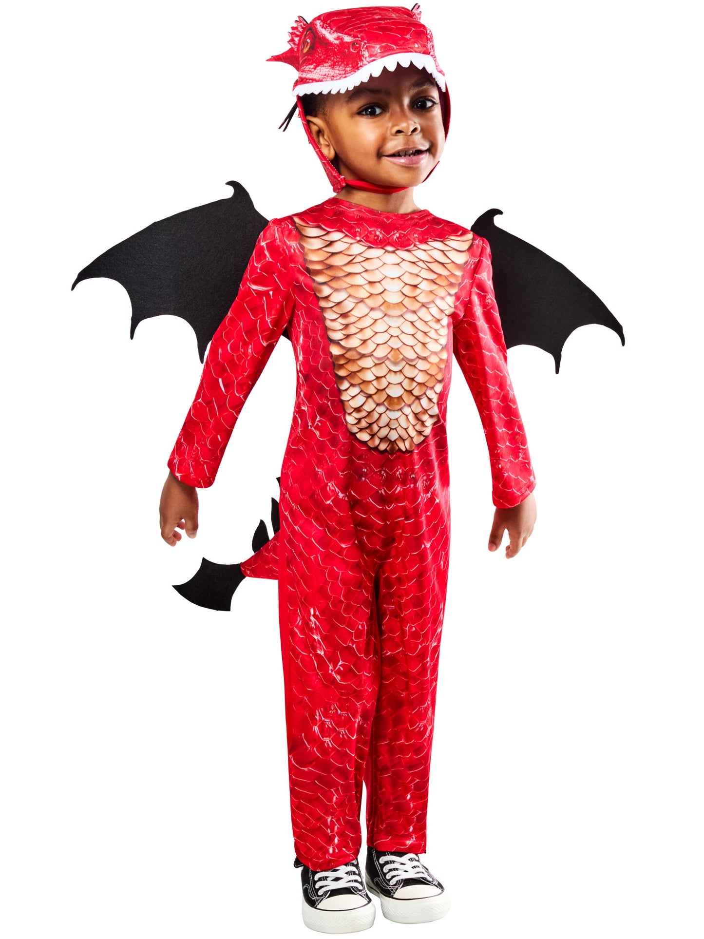 Rubies Red Dragon Kinderkostüm für Jungen – Drachenkostüm mit Overall und Flügeln – Verpackung