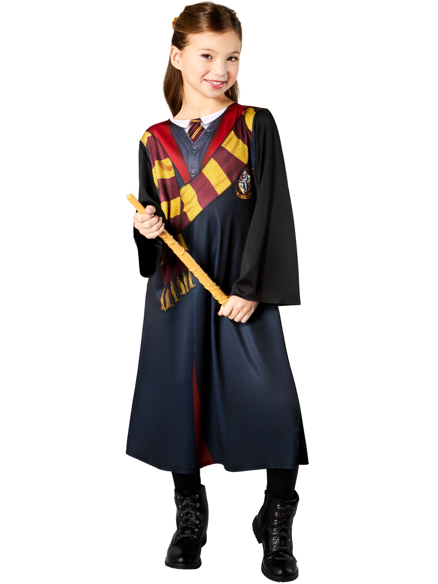 Rubies Hermione Deluxe Kinderkostüm Harry Potter mit Robe, Haarkrawatte und Zauberstab – Verpackung