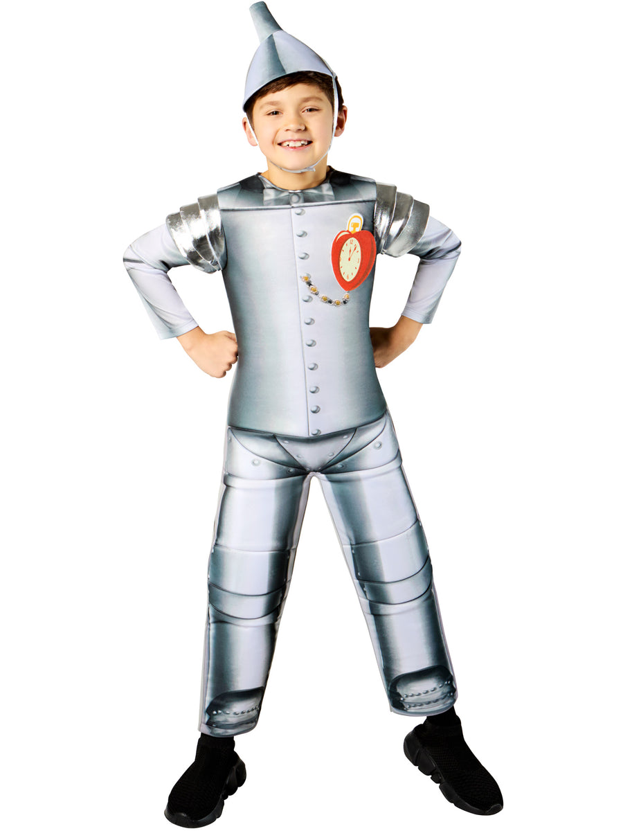 Rubies Tin Man Kinderkostüm aus Wizard of Oz mit Overall, Hut und Brustaufnäher – Produktansicht