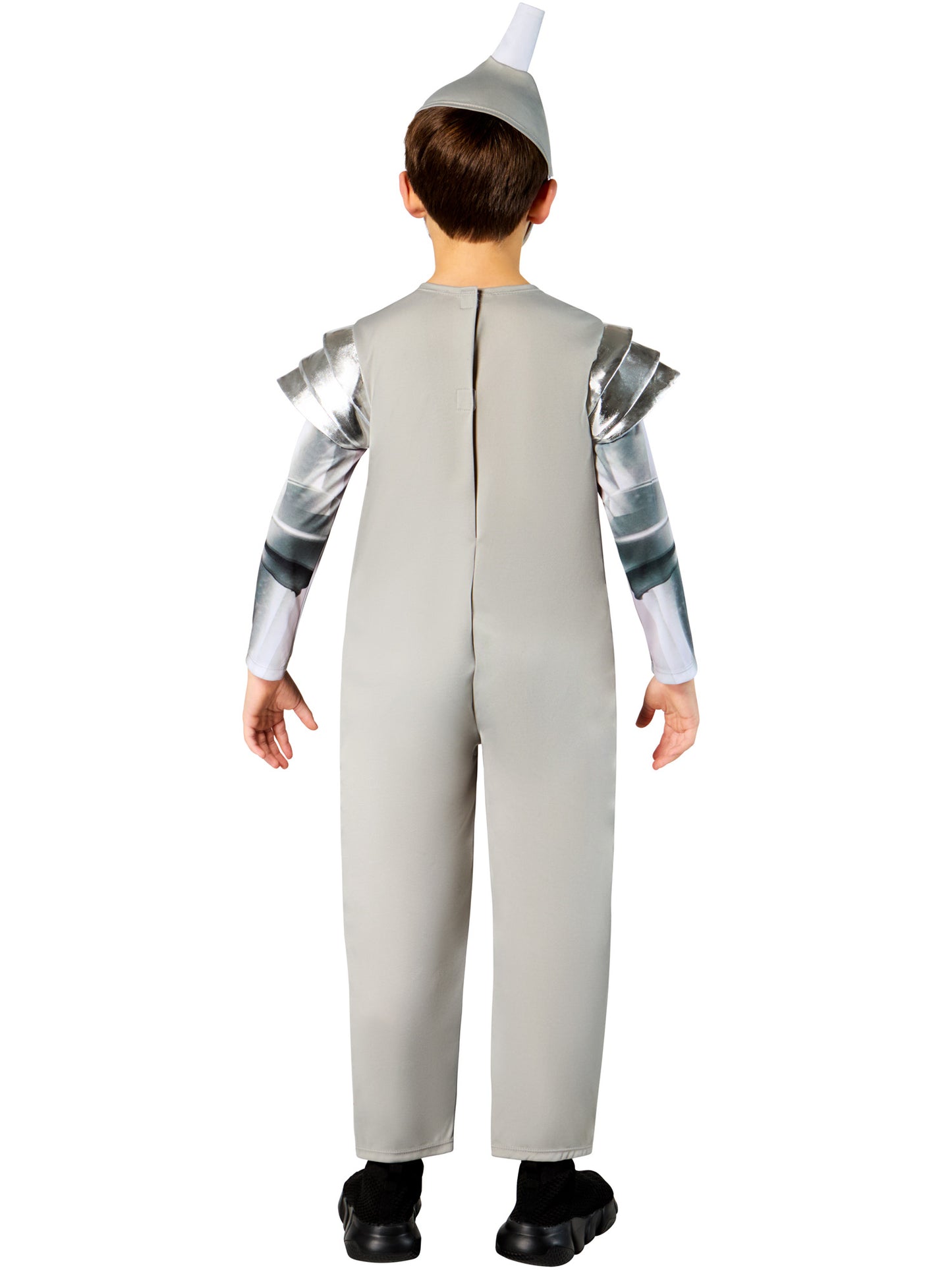 Rubies Tin Man Kinderkostüm aus Wizard of Oz mit Overall, Hut und Brustaufnäher – Detailansicht