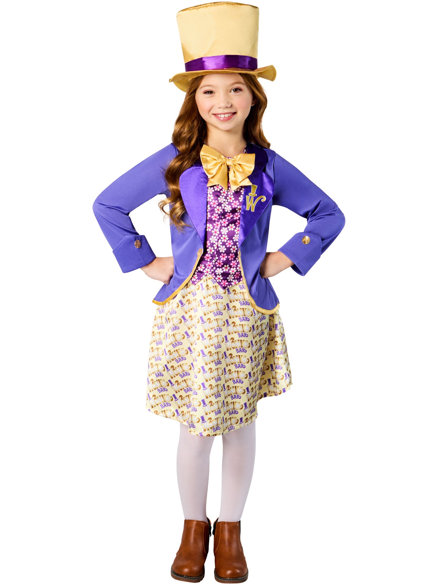 Rubies Willy Wonka Kinderkostüm für Mädchen mit Kleid und Hut – Produktansicht