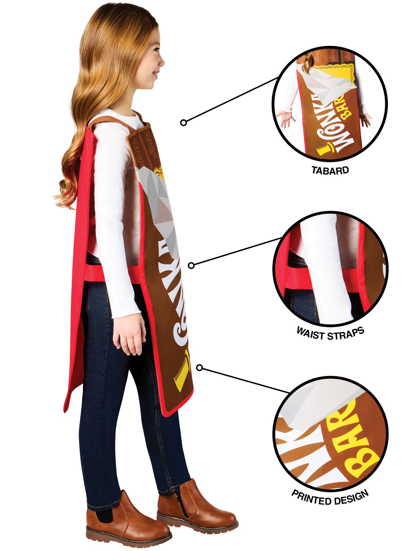 Rubies Wonka Bar Tabard Kinderkostüm – Seitenansicht