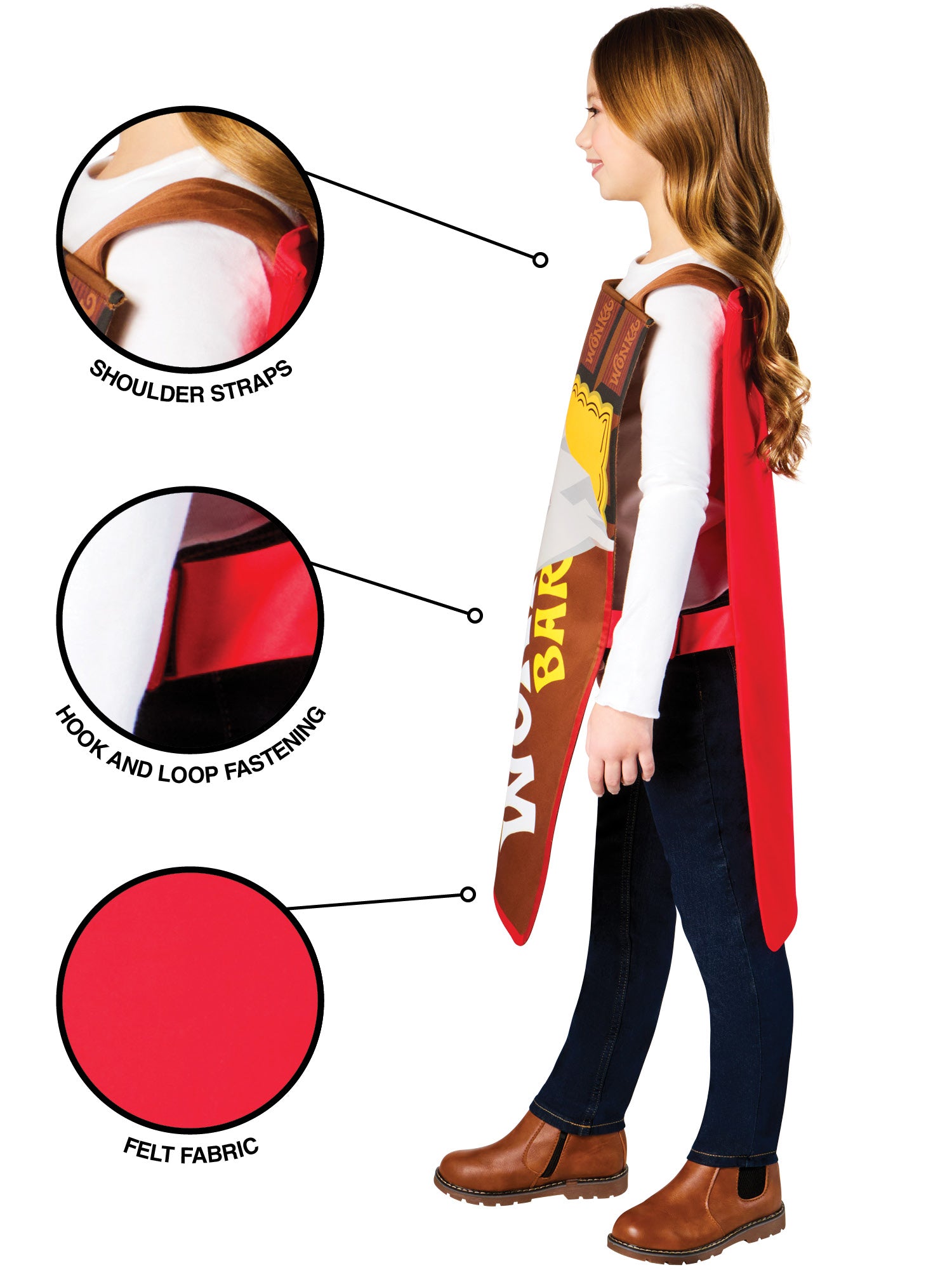Rubies Wonka Bar Tabard Kinderkostüm – Rückansicht