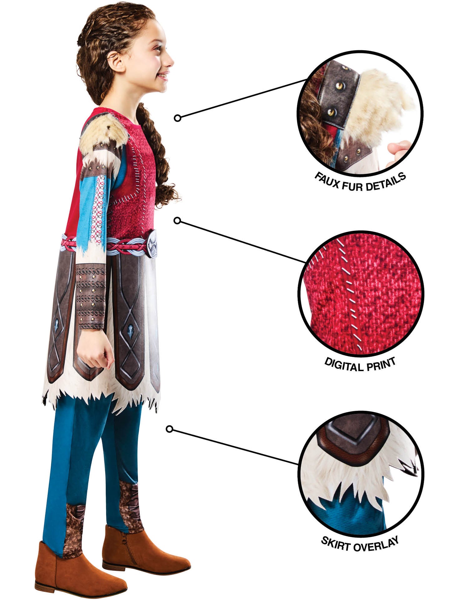 Rubies Astrid Battlesuit Kinderkostüm aus How to Train Your Dragon – Seitenansicht