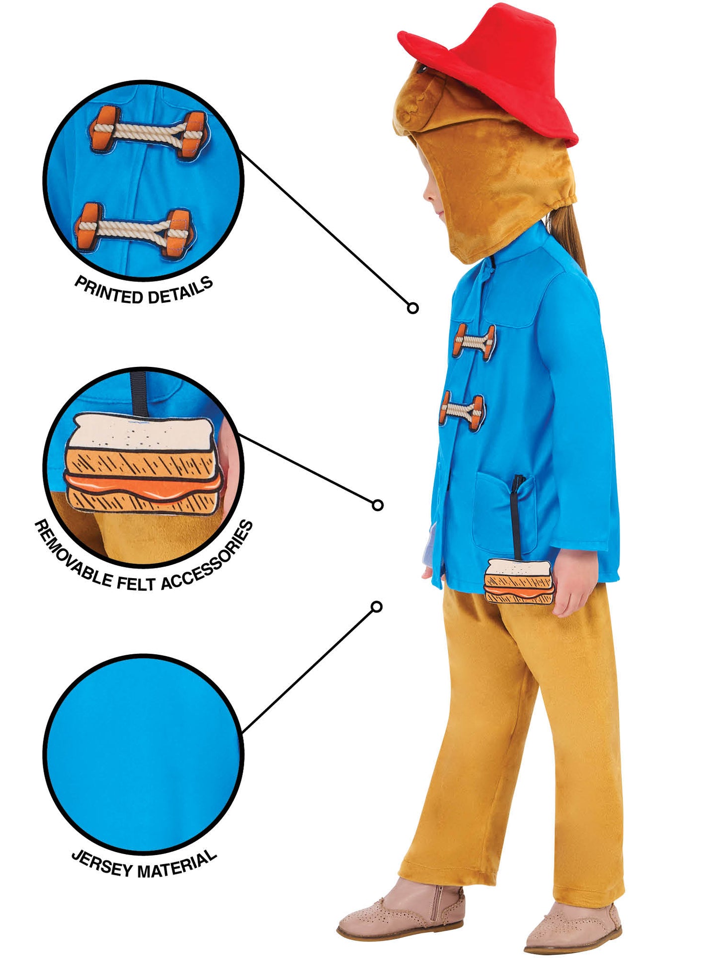 Rubies Paddington Deluxe Kinderkostüm – Rückansicht