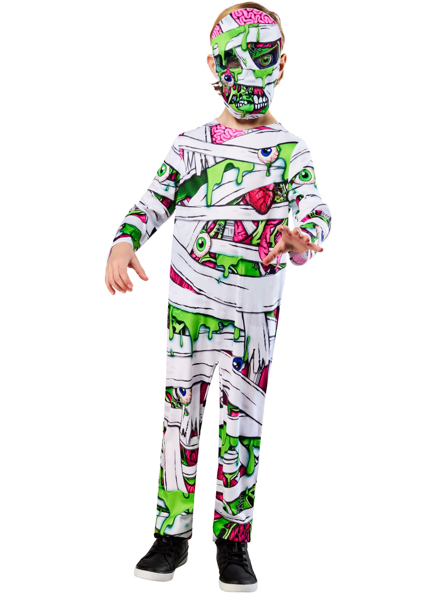 Rubies Pop-Art-Mumienkostüm für Kinder mit Overall und Maske – Produktansicht