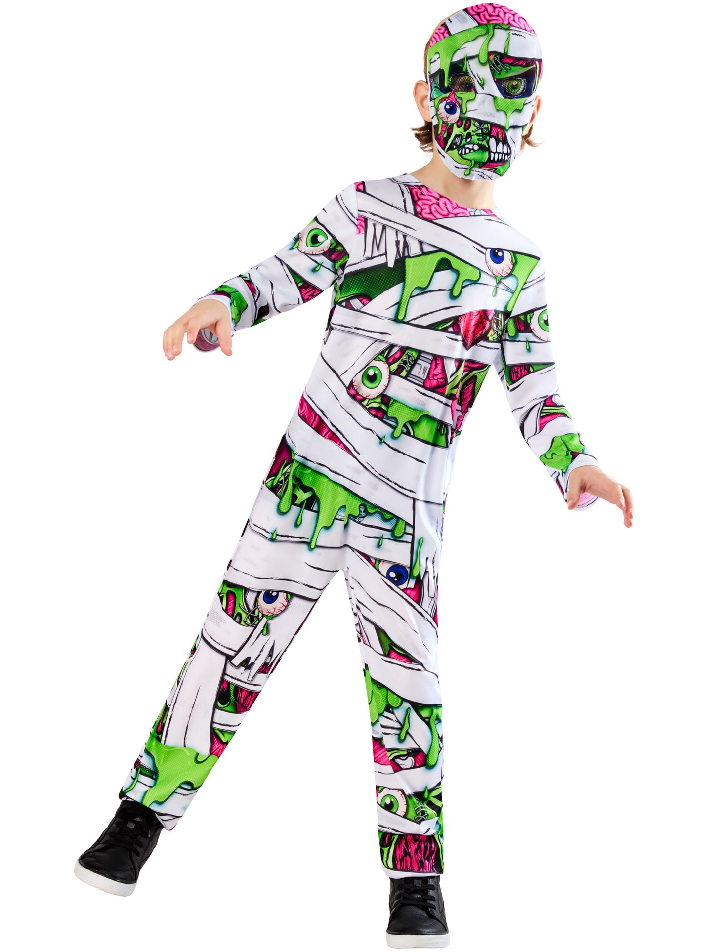 Rubies Pop-Art-Mumienkostüm für Kinder mit Overall und Maske – Verpackung