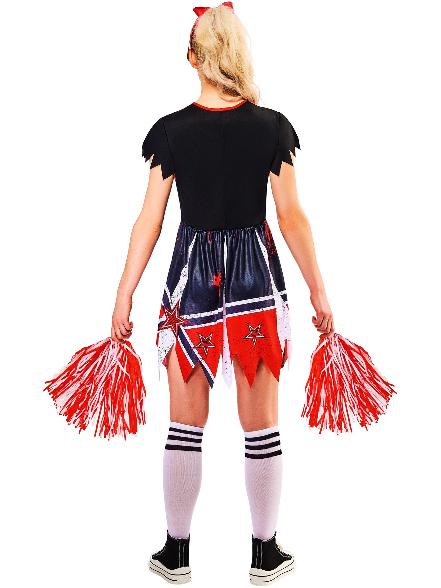 Rubies Zombie-Cheerleader-Kostüm für Damen mit Pom Poms – Detailansicht