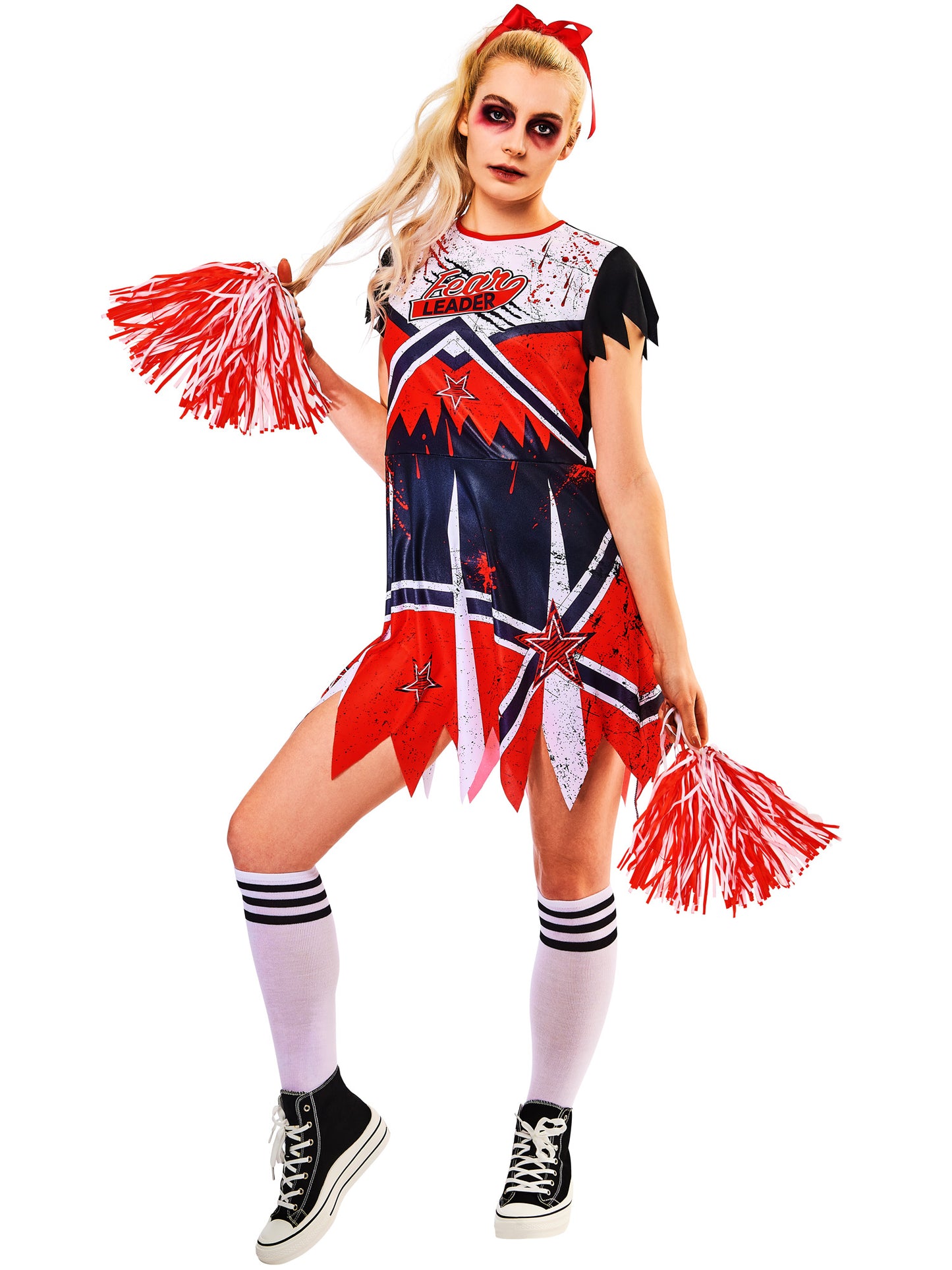 Rubies Zombie-Cheerleader-Kostüm für Damen mit Pom Poms – Verpackung