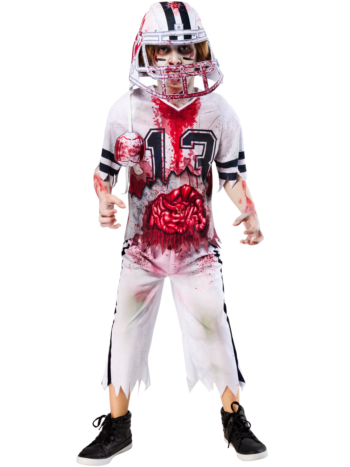 Rubies Zombie-American-Footballer-Kinderkostüm mit Top, Hose und Helm – Produktansicht