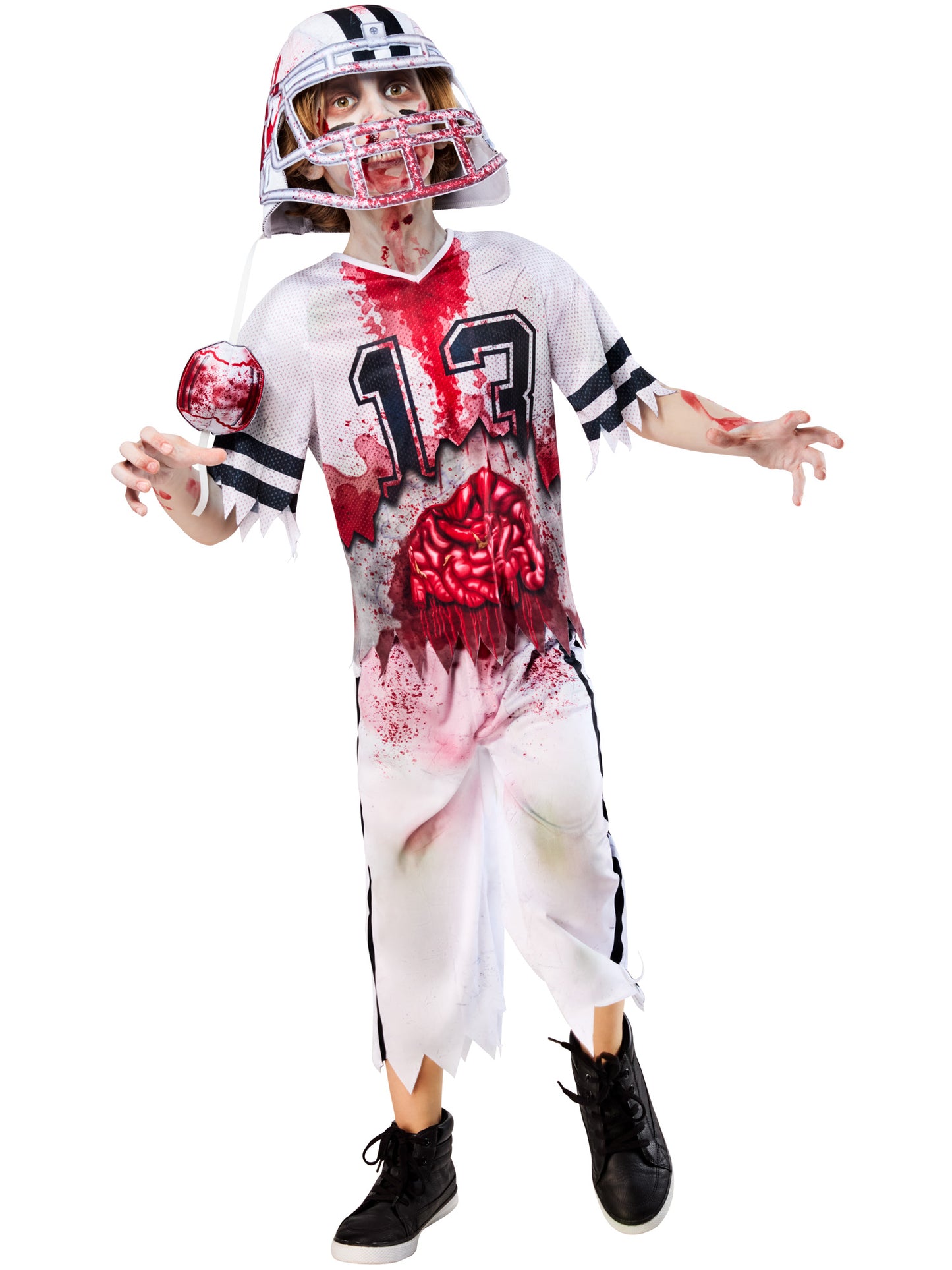 Rubies Zombie-American-Footballer-Kinderkostüm mit Top, Hose und Helm – Verpackung