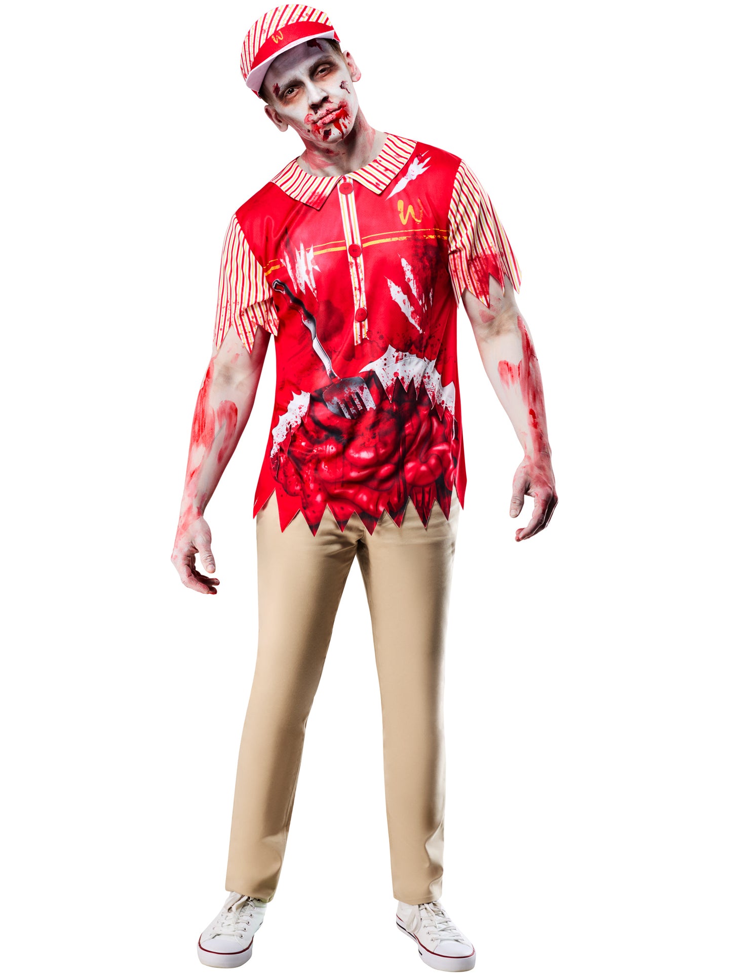 Rubies Zombie-Burger-Kostüm für Erwachsene mit Top und Visor – Produktansicht