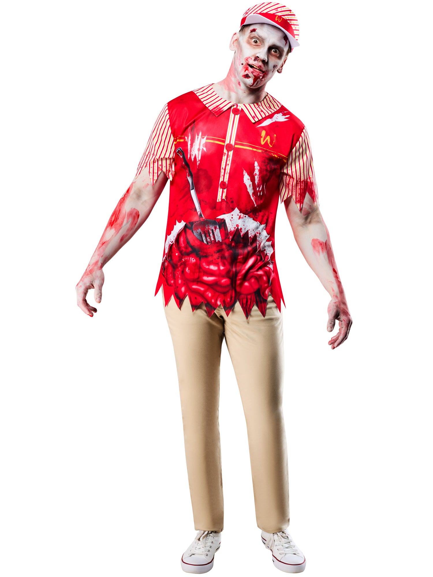 Rubies Zombie-Burger-Kostüm für Erwachsene mit Top und Visor – Verpackung