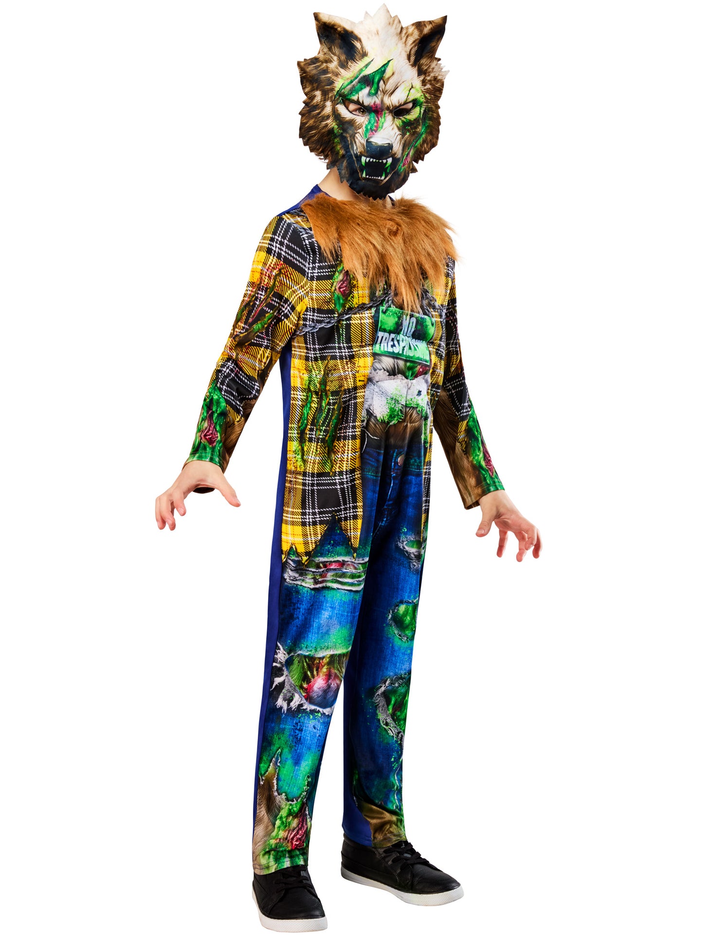 Rubies Toxic Werewolf Kinderkostüm mit gepolstertem Overall und Maske – Verpackung