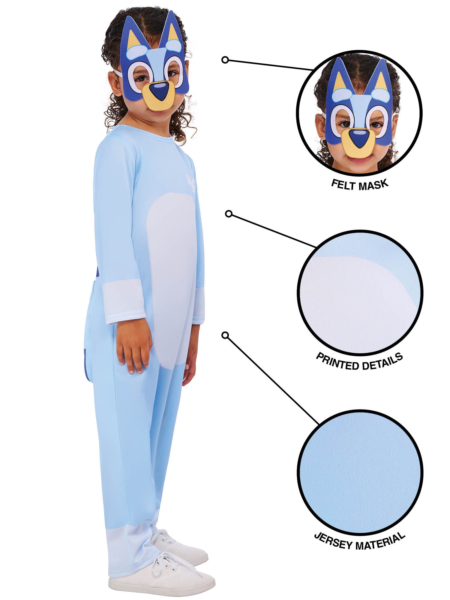 Bluey Kinderkostüm Classic von Rubies für Kinder – Seitenansicht