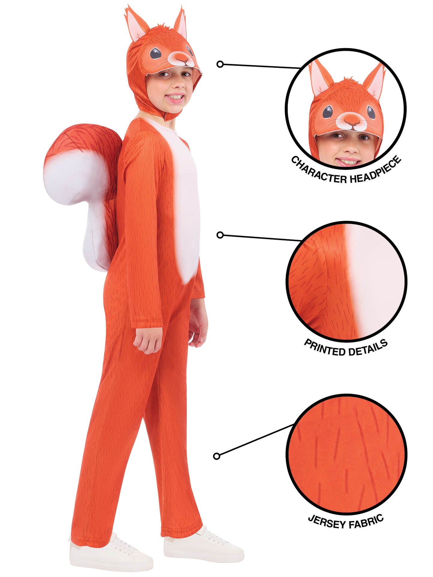 Rubies Eichhörnchen-Kinderkostüm unisex, Grösse XXS XS S – Seitenansicht