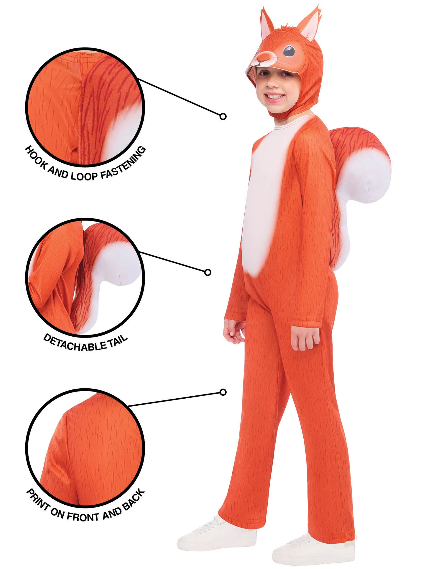Rubies Eichhörnchen-Kinderkostüm unisex, Grösse XXS XS S – Rückansicht