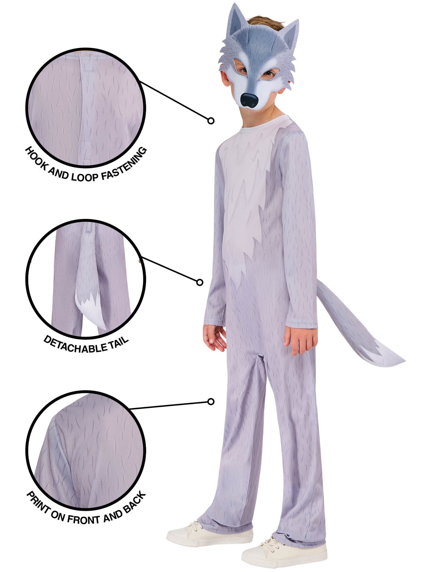 Rubies Storybook Wolf Kinderkostüm für Jungen – Rückansicht