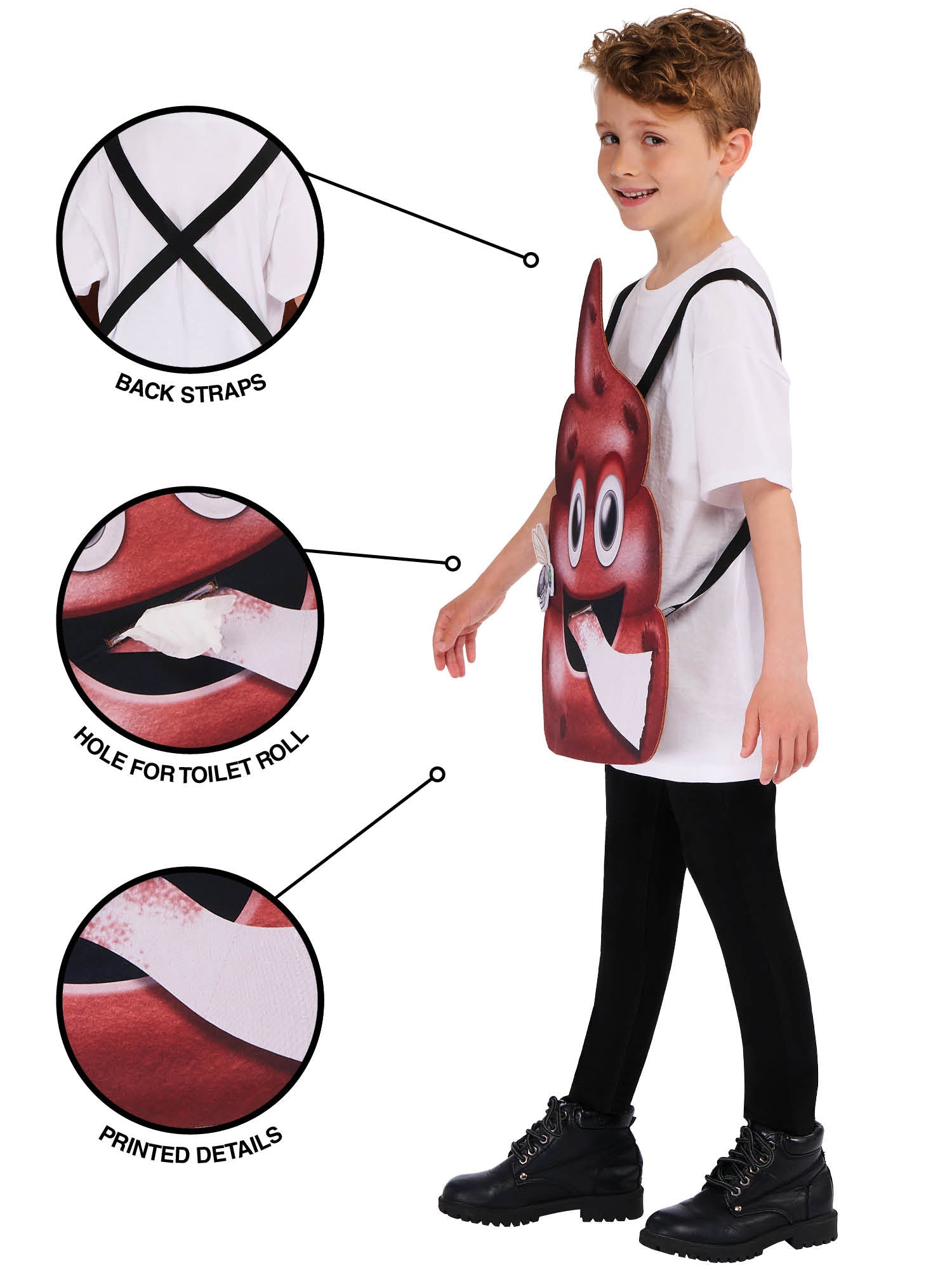 Pooper the Brave Kinderkostüm für Jungen von Rubies – Rückansicht