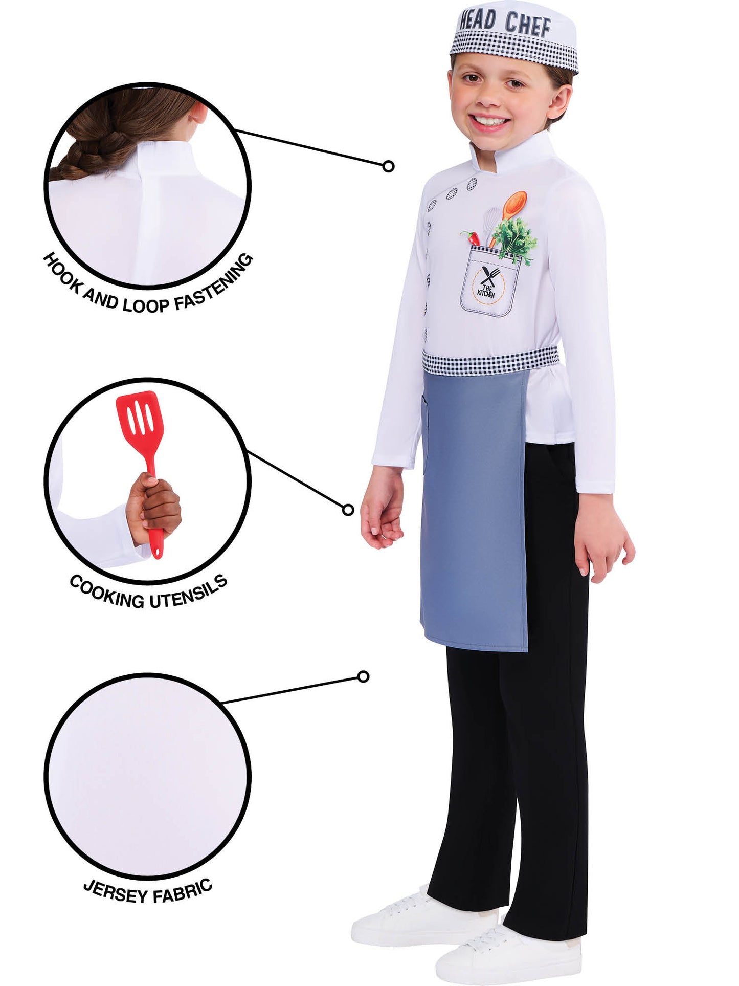Rubies Modern Chef Kinderkostüm für Jungen – Rückansicht
