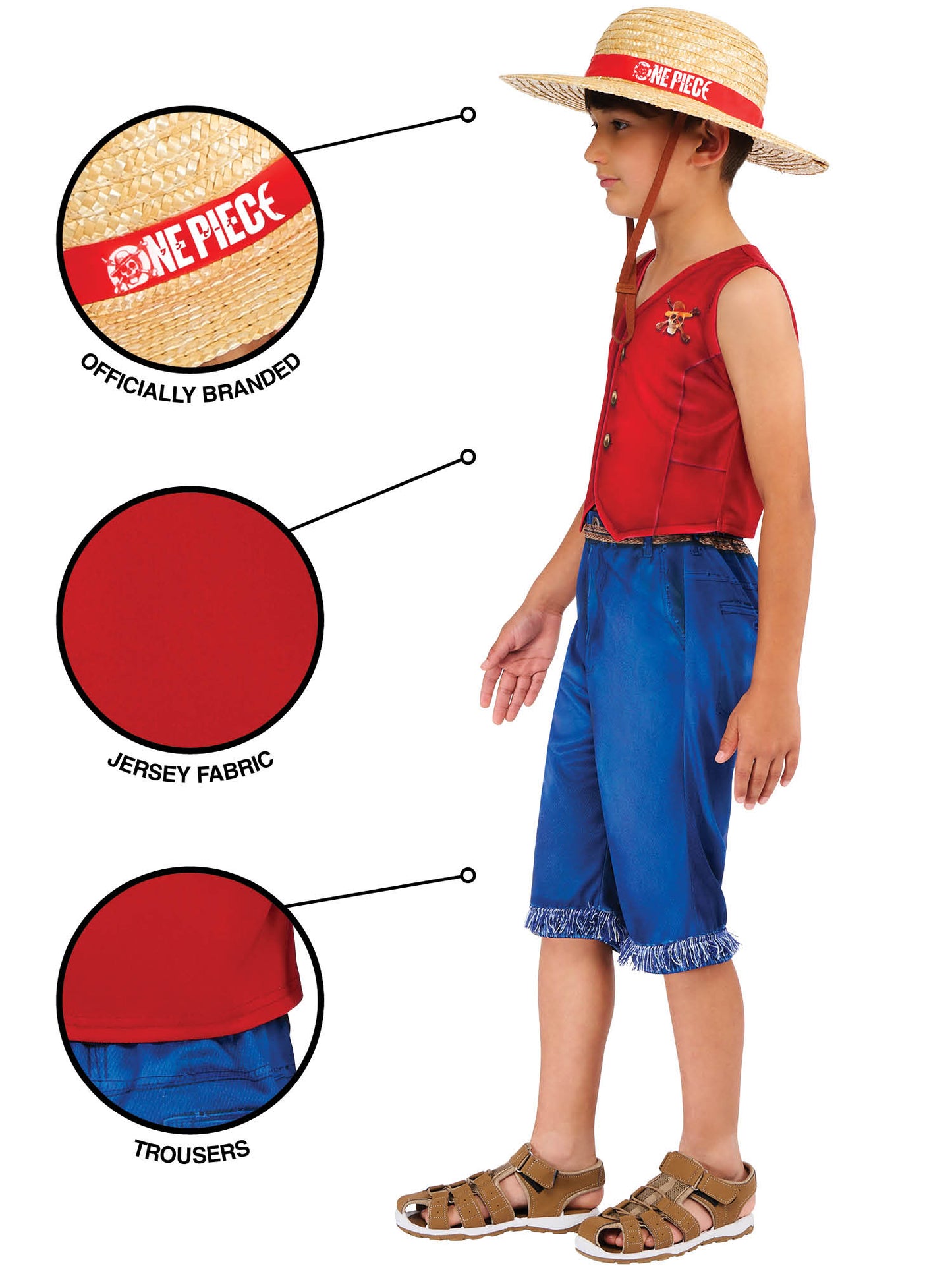 Monkey D. Luffy Kinderkostüm von Rubies in Grösse – Rückansicht