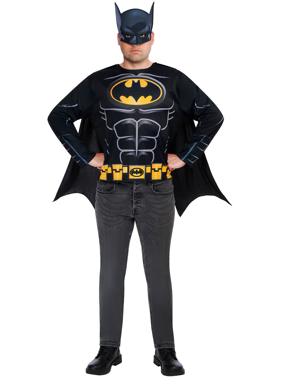 Batman Kostüm für Erwachsene von Rubies mit Top und Halbmaske – Produktansicht