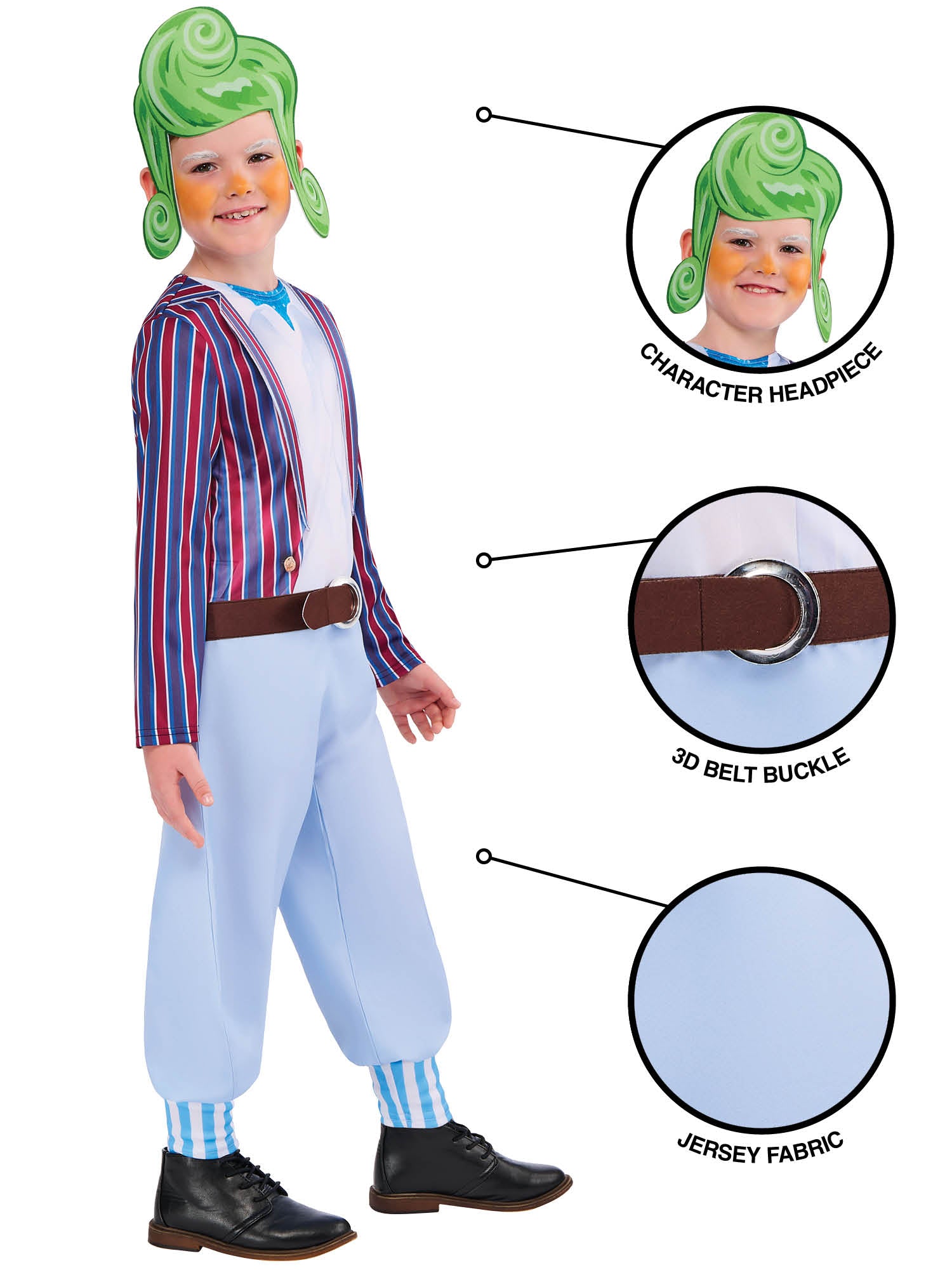 Rubies Oompa-Loompa-Kinderkostüm Grösse – Seitenansicht