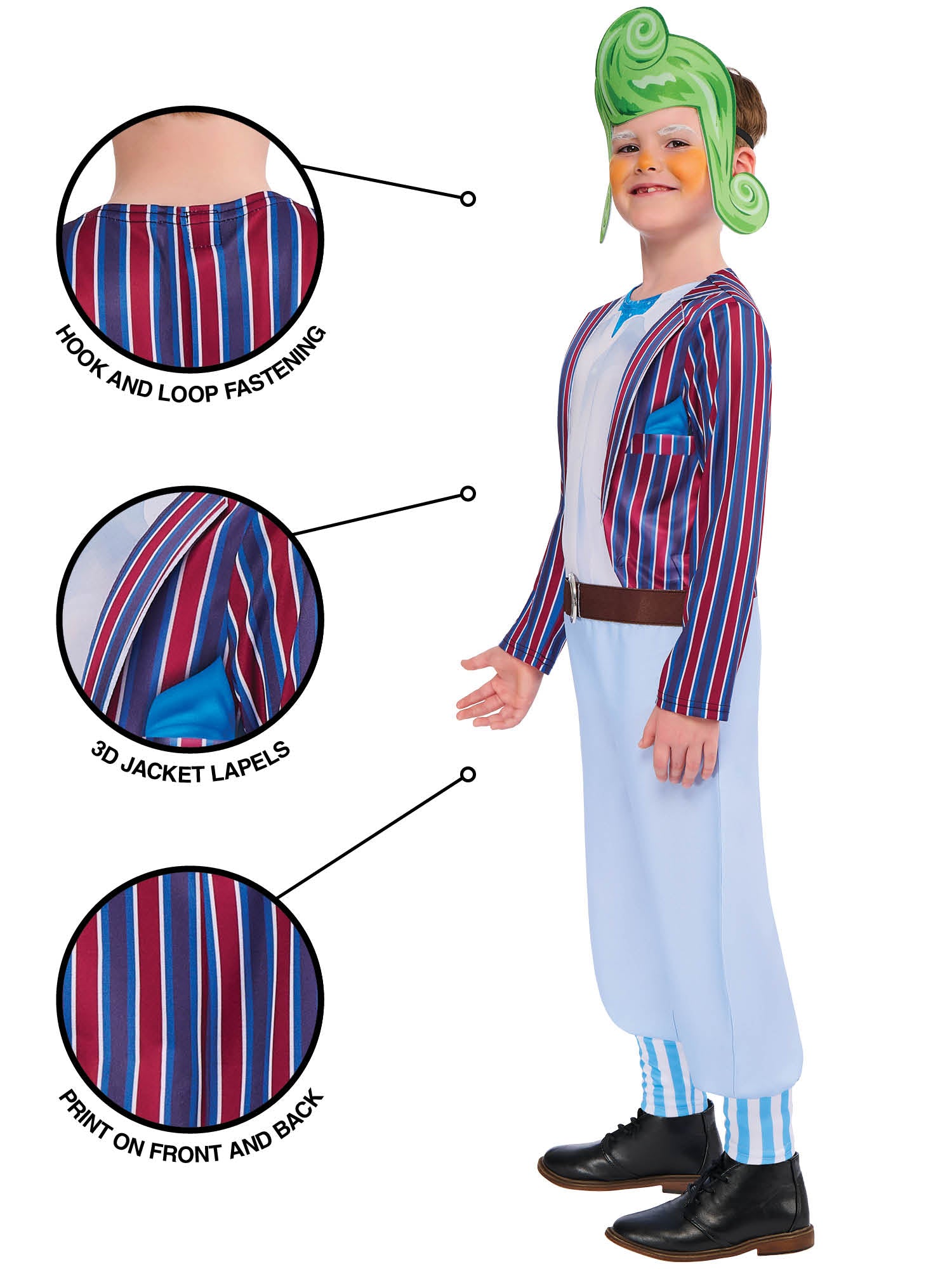 Rubies Oompa-Loompa-Kinderkostüm Grösse – Rückansicht