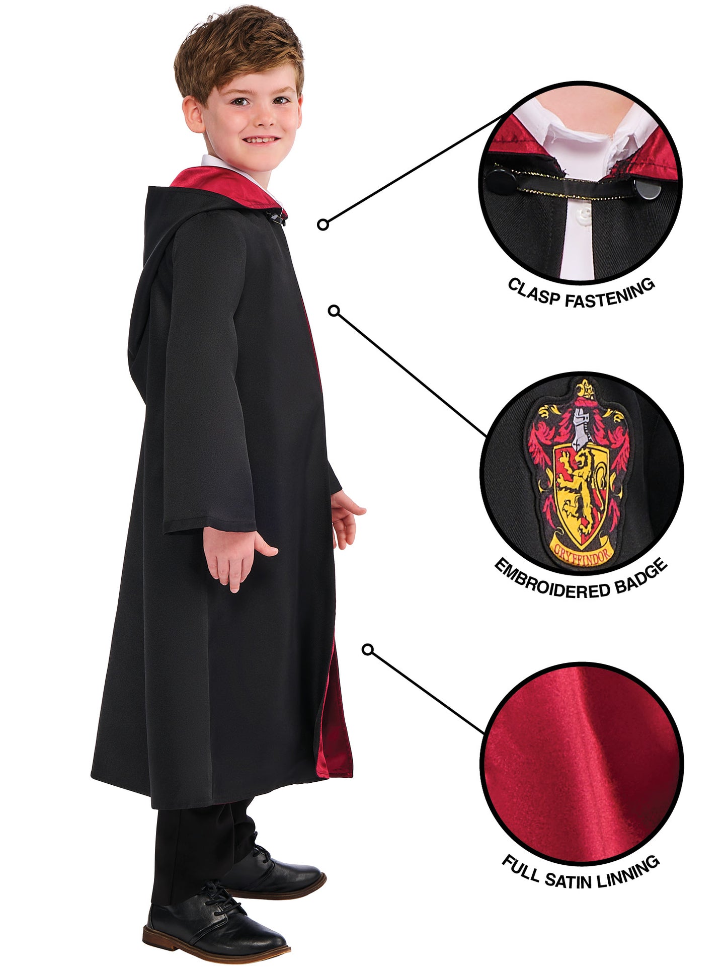Rubies Gryffindor Deluxe Kinderkostüm Robe – Seitenansicht